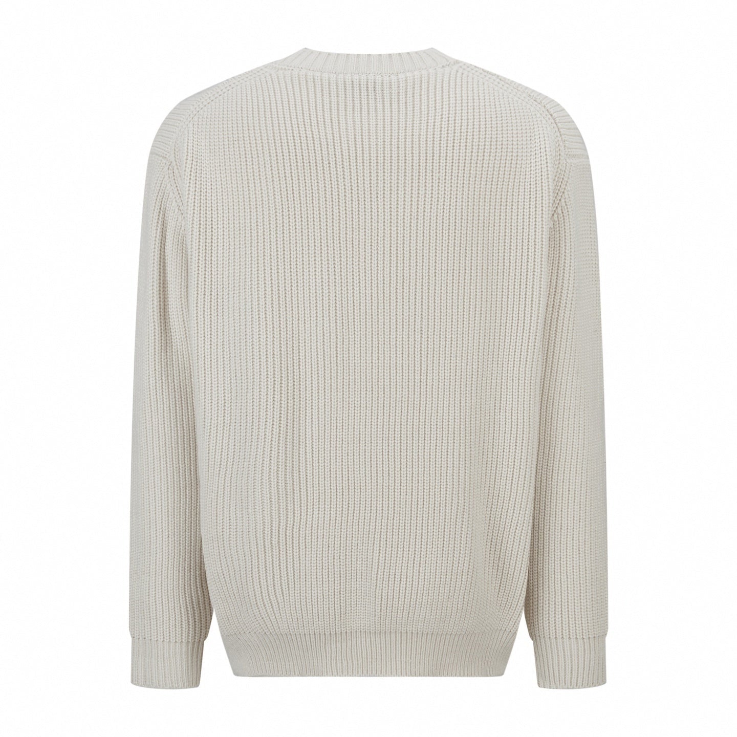 Tonal Embroidered Logo Knit Sweater | Cream