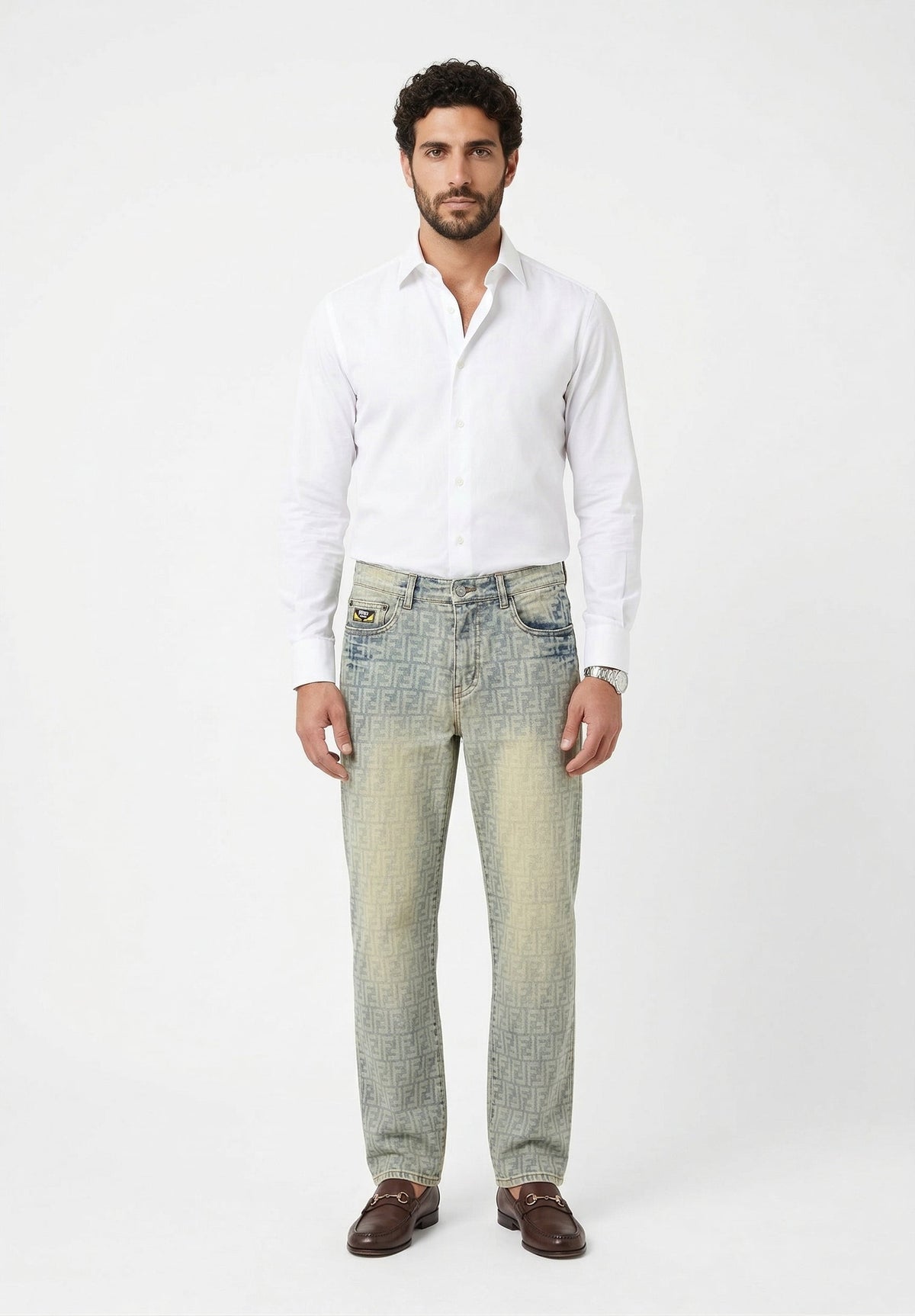 Zucca Monogram Jeans | Vintage Light Wash