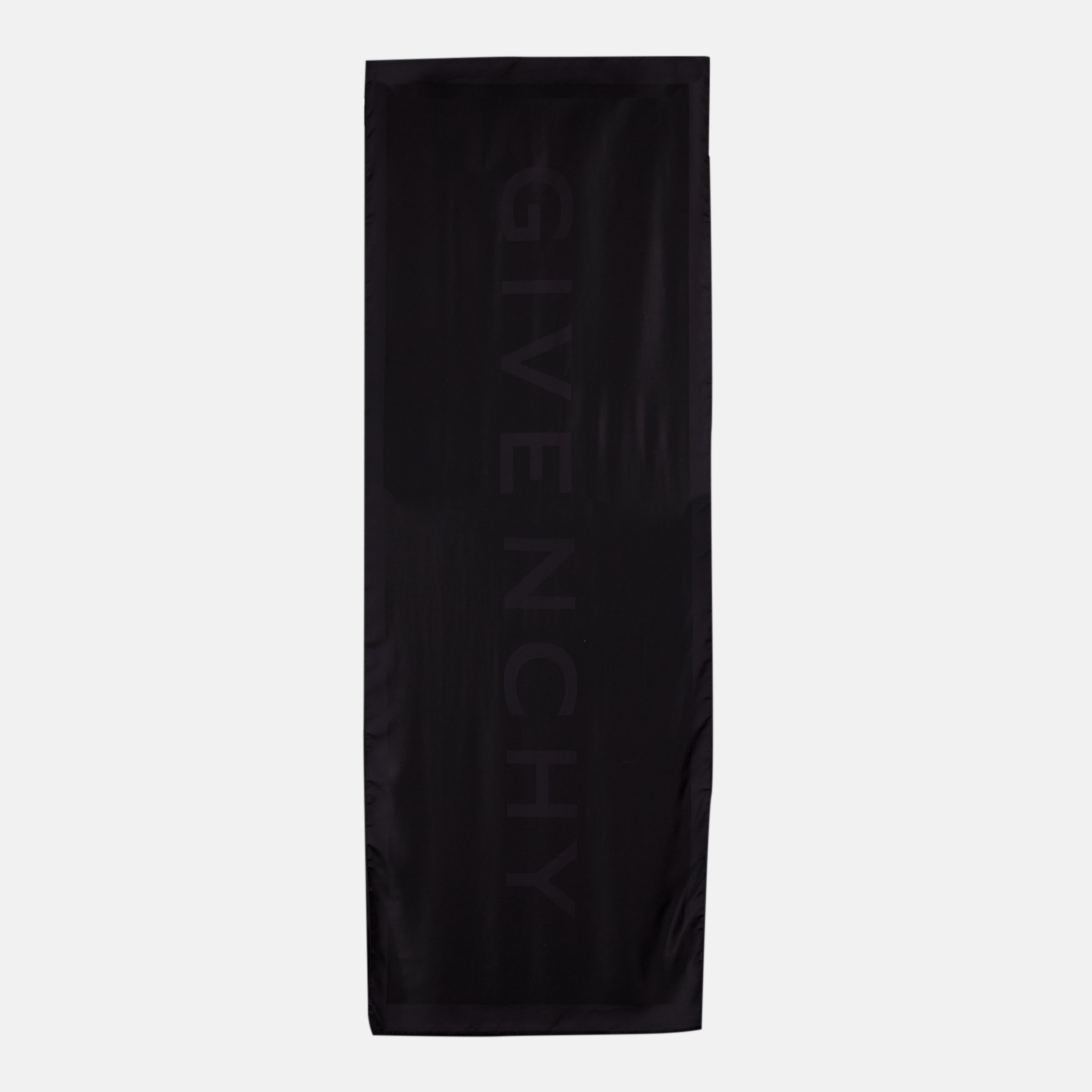 Black Silk and Wool Scarf