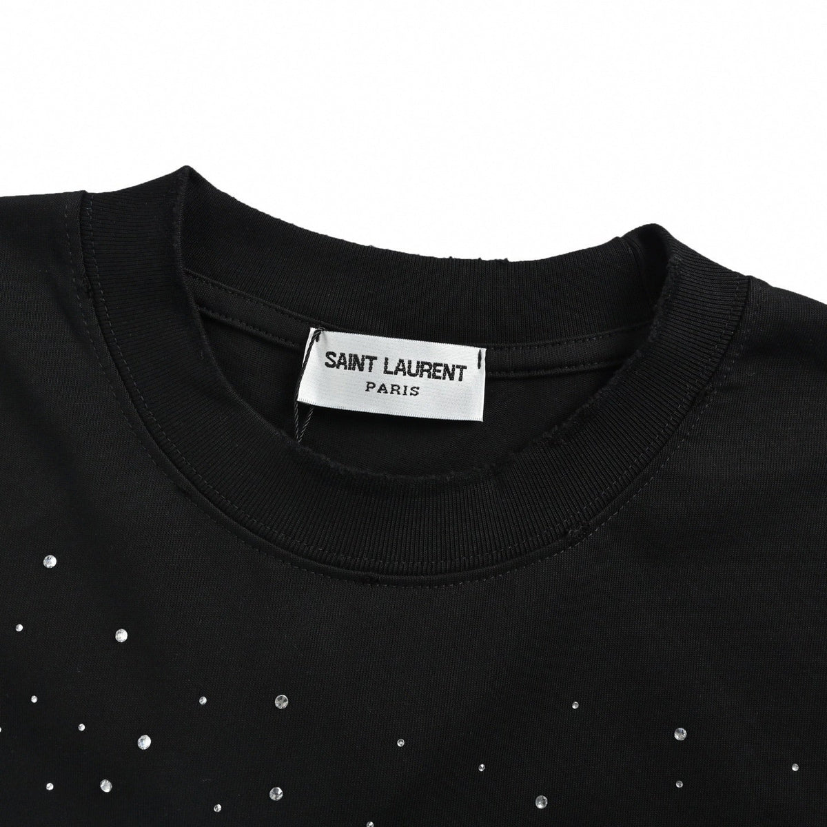 "Yves Saint Laurent" Crystal Logo T-Shirt