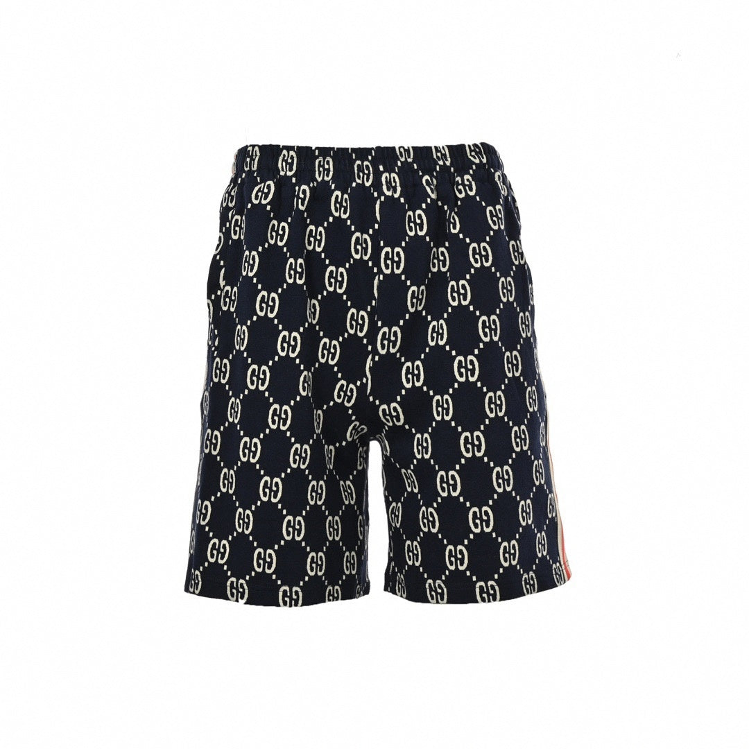 Monogram Jacquard Shorts - Navy