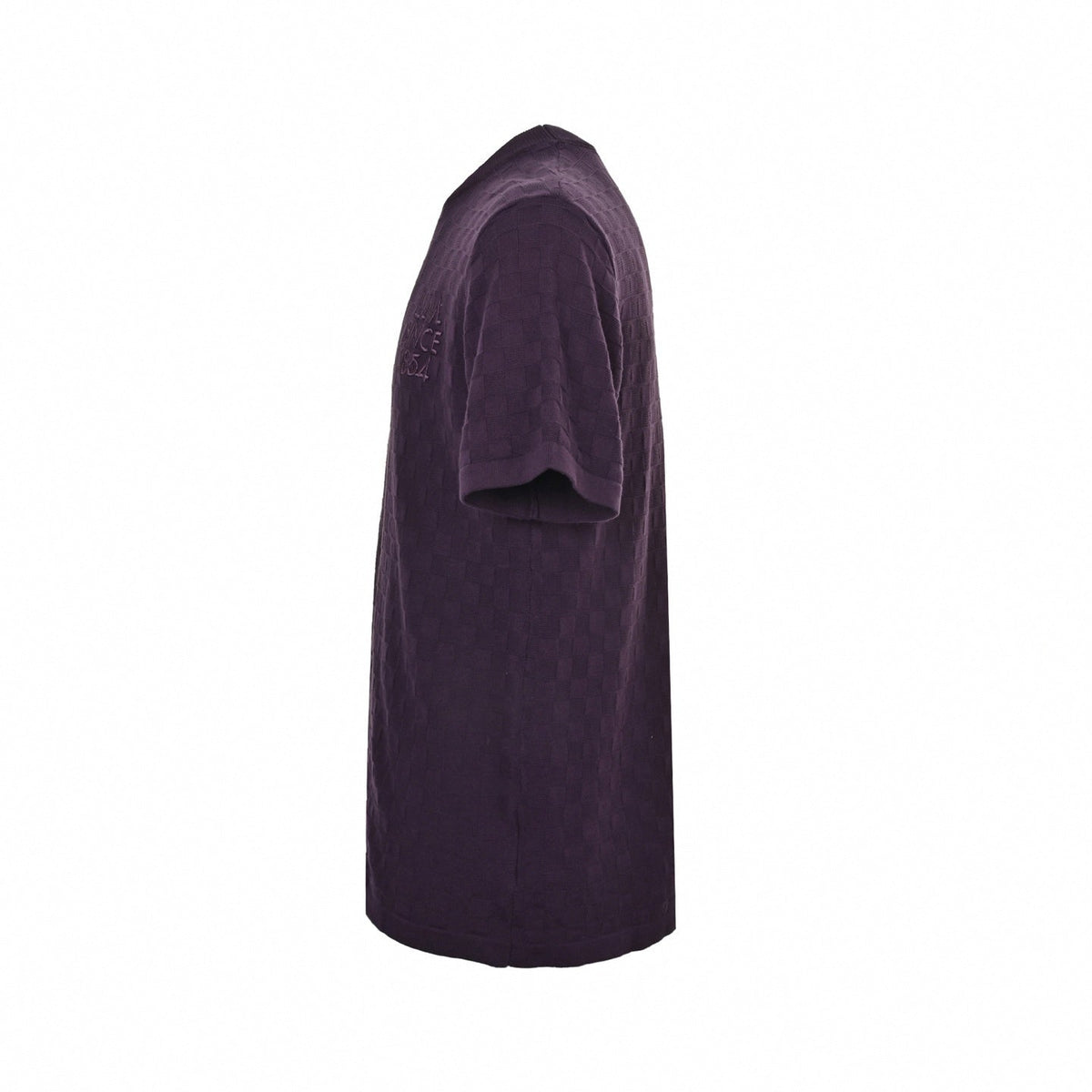 Damier Tonal Knit T-Shirt | Deep Plum
