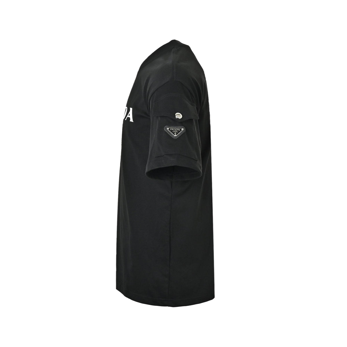 Logo Print T-Shirt with Sleeve Pocket | Black