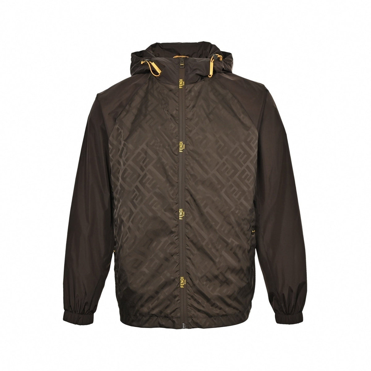 Monogram Windbreaker | Dark Brown & Black