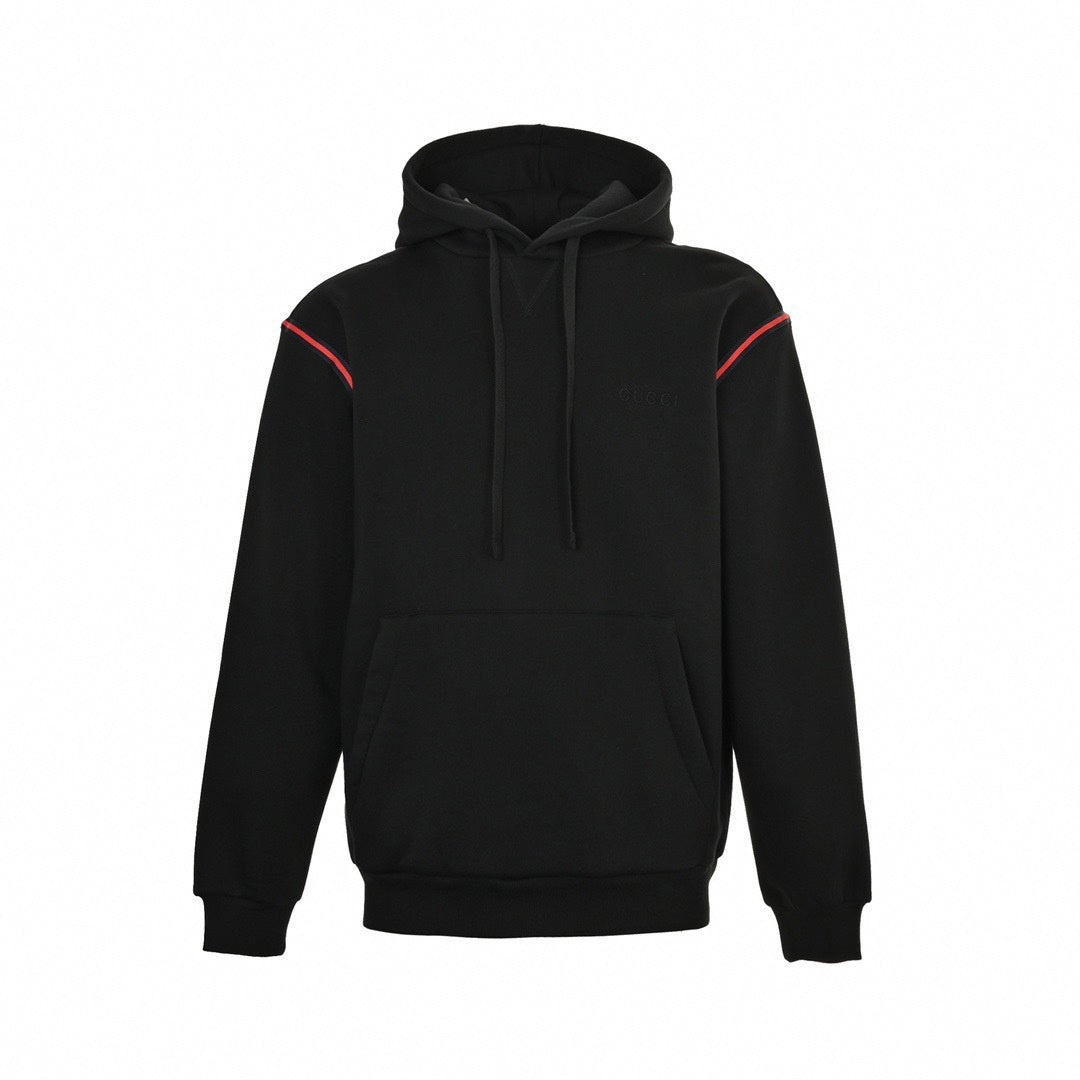 Web Stripe Detail Hoodie - Black