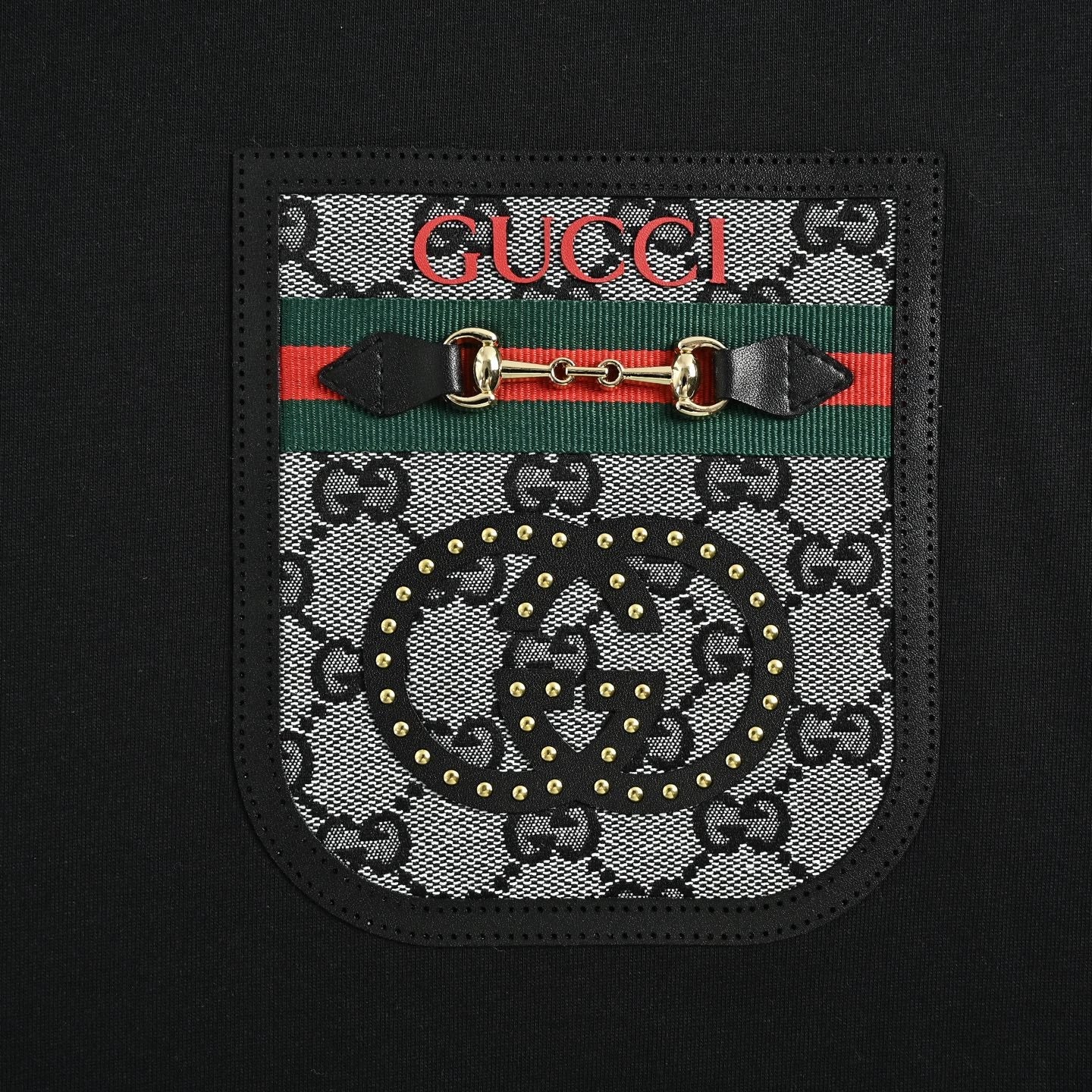 GG Canvas & Horsebit Pocket T-Shirt | Black