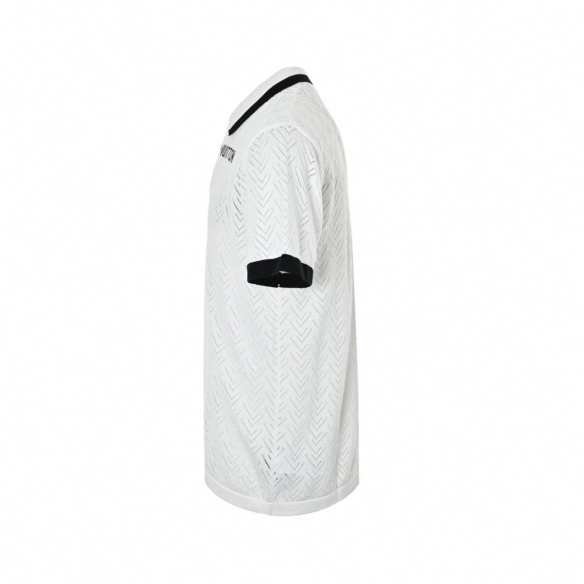 Chevron Pointelle Polo - White