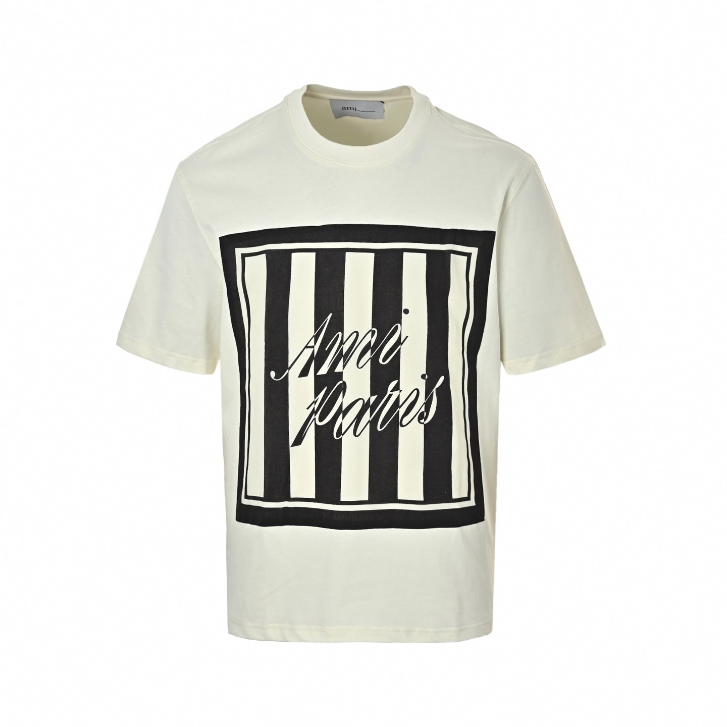 Striped Graphic Logo T-Shirt | Cream