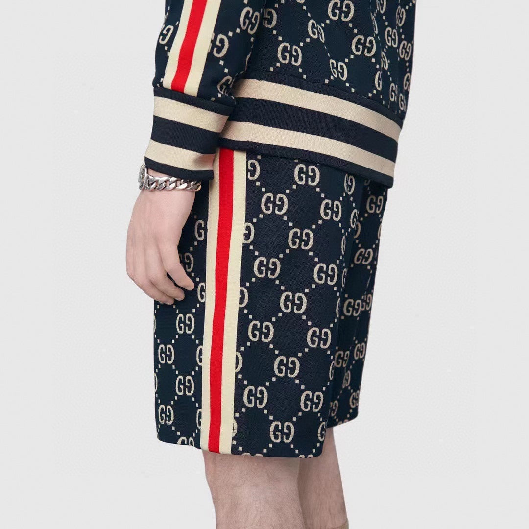 Monogram Jacquard Shorts - Navy
