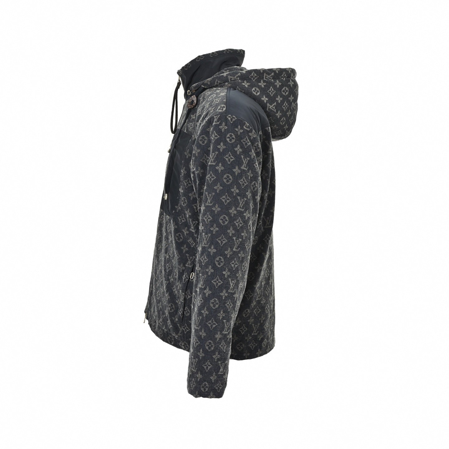 Monogram Tapestry Jacquard Hooded Jacket | Dark Grey