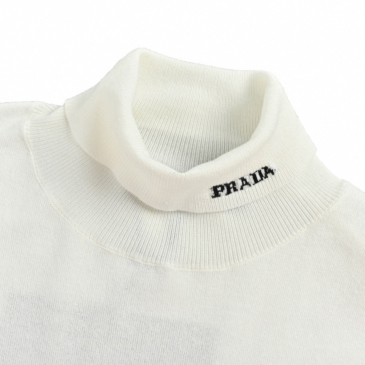 Mock Neck Logo Knit T-Shirt