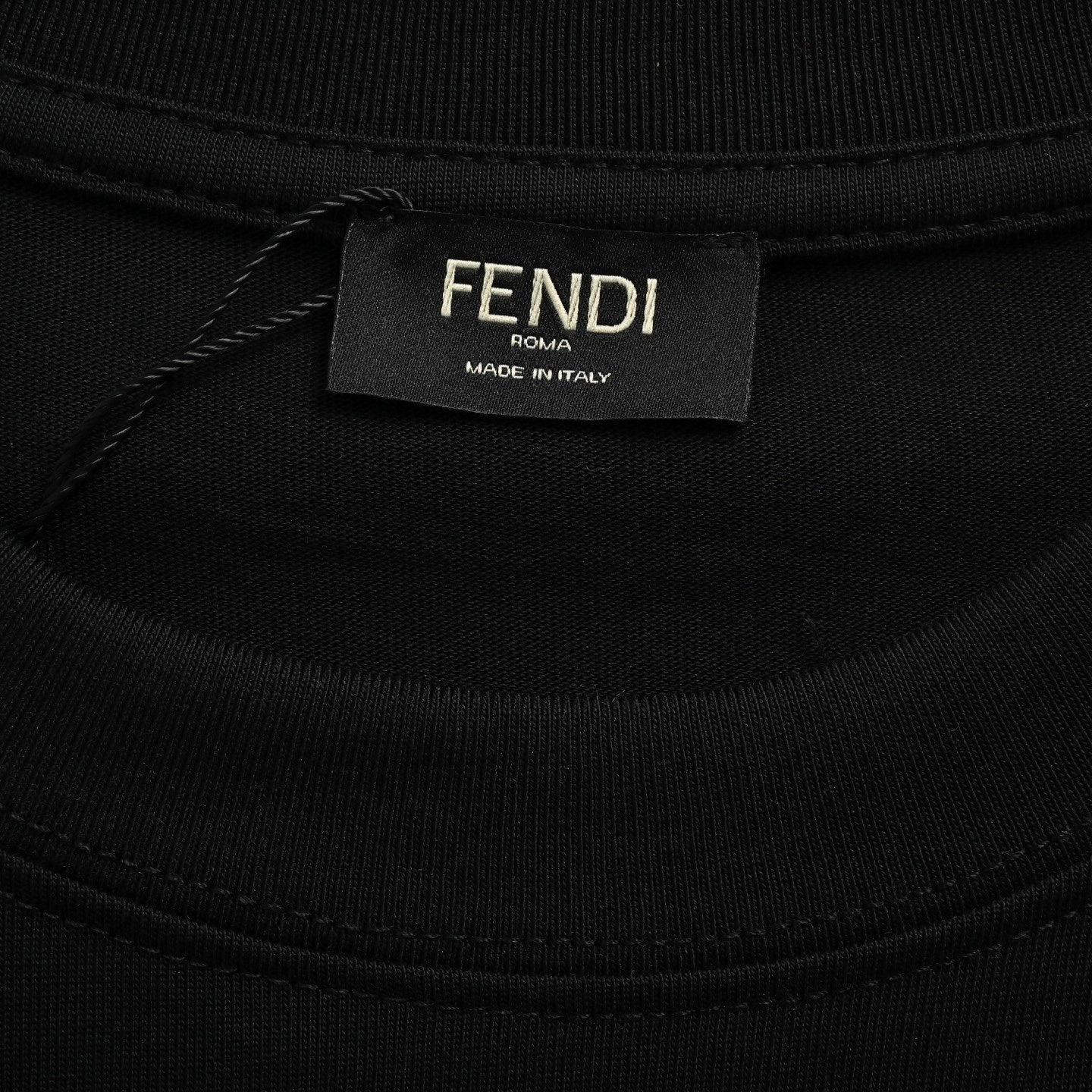 FF Monogram Zip Pocket Cotton T-Shirt