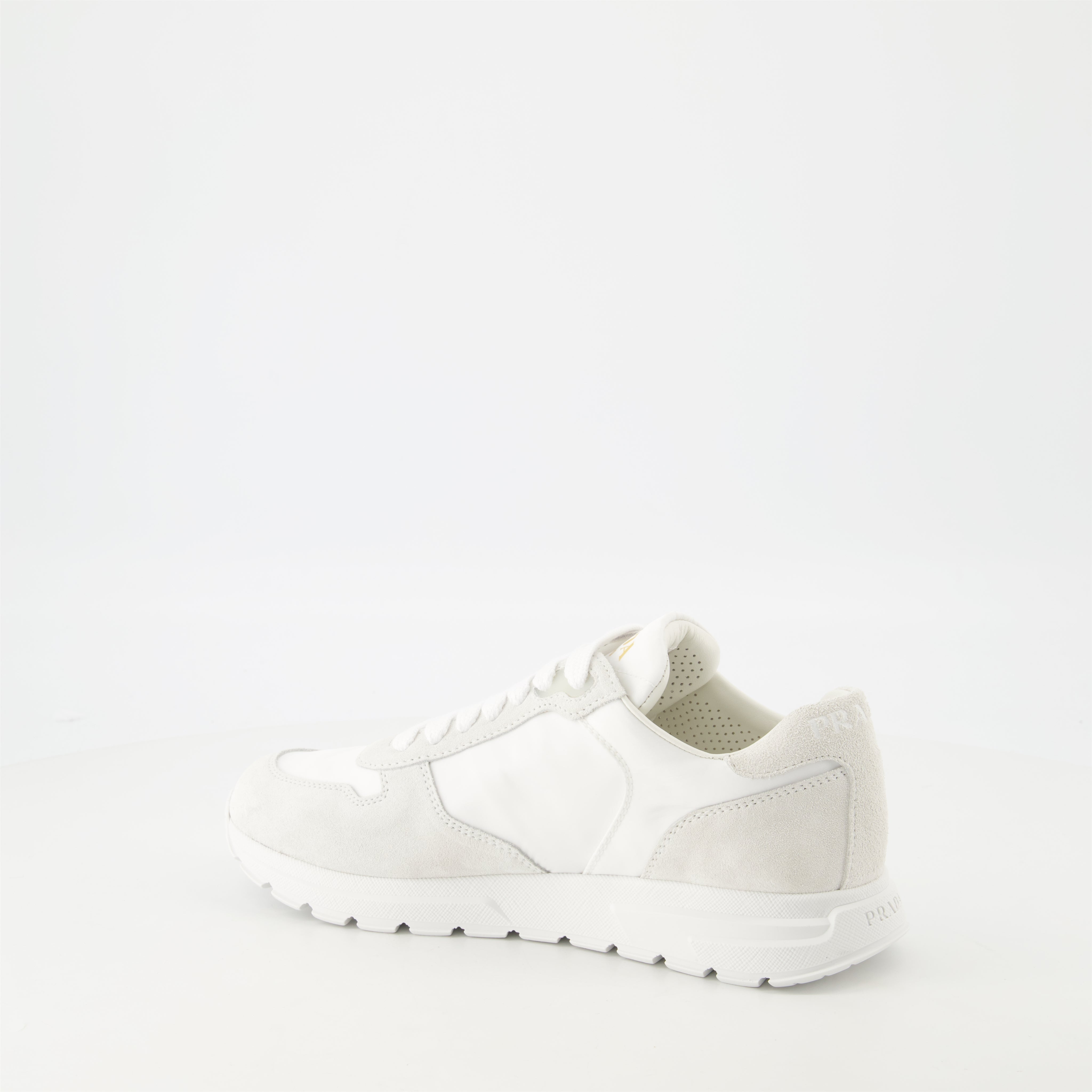 Nylon and Leather Sneakers