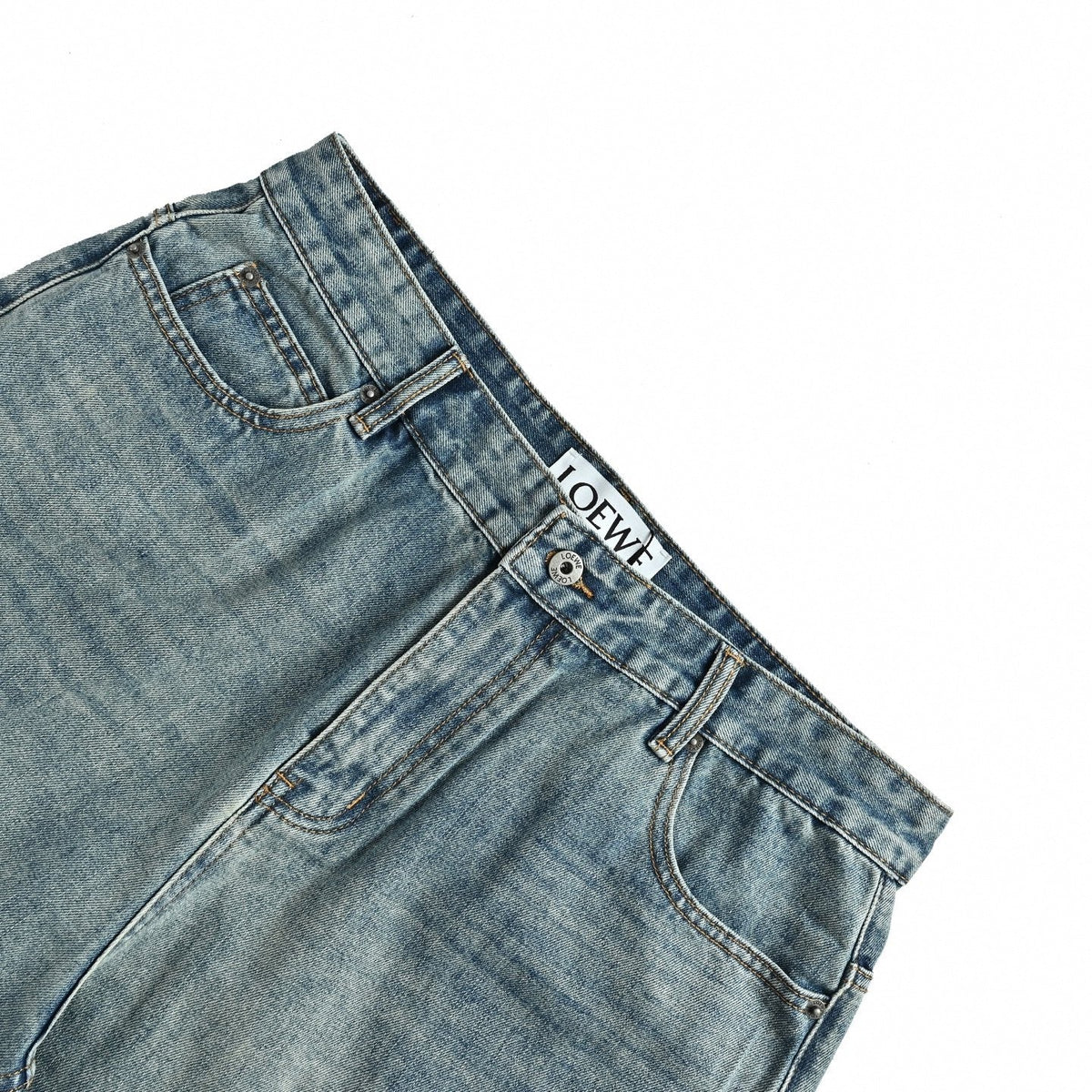Anagram Embroidered Jeans - Light Vintage Blue