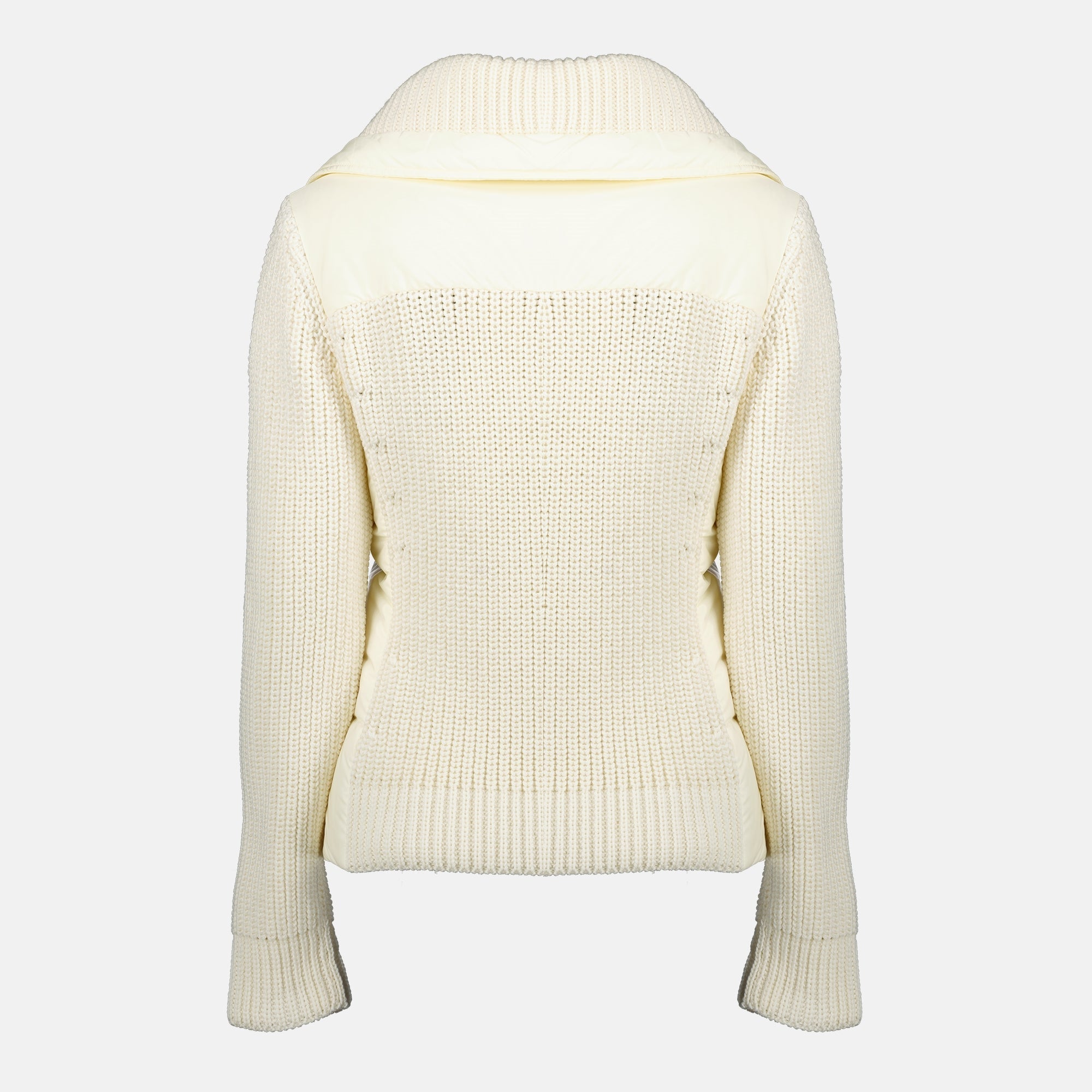 White Wool Zip Cardigan