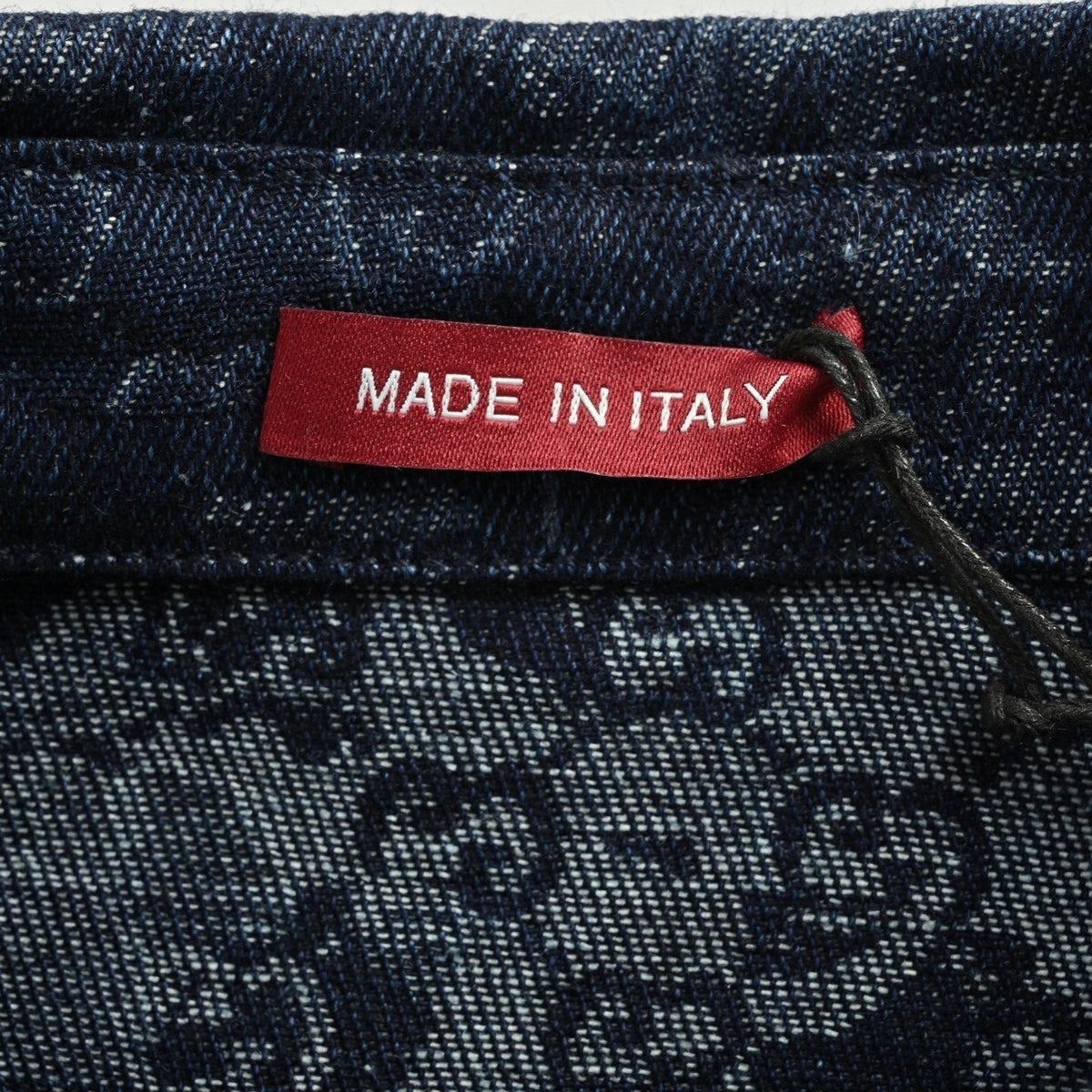 Camouflage Jacquard Denim Overshirt | Navy Blue
