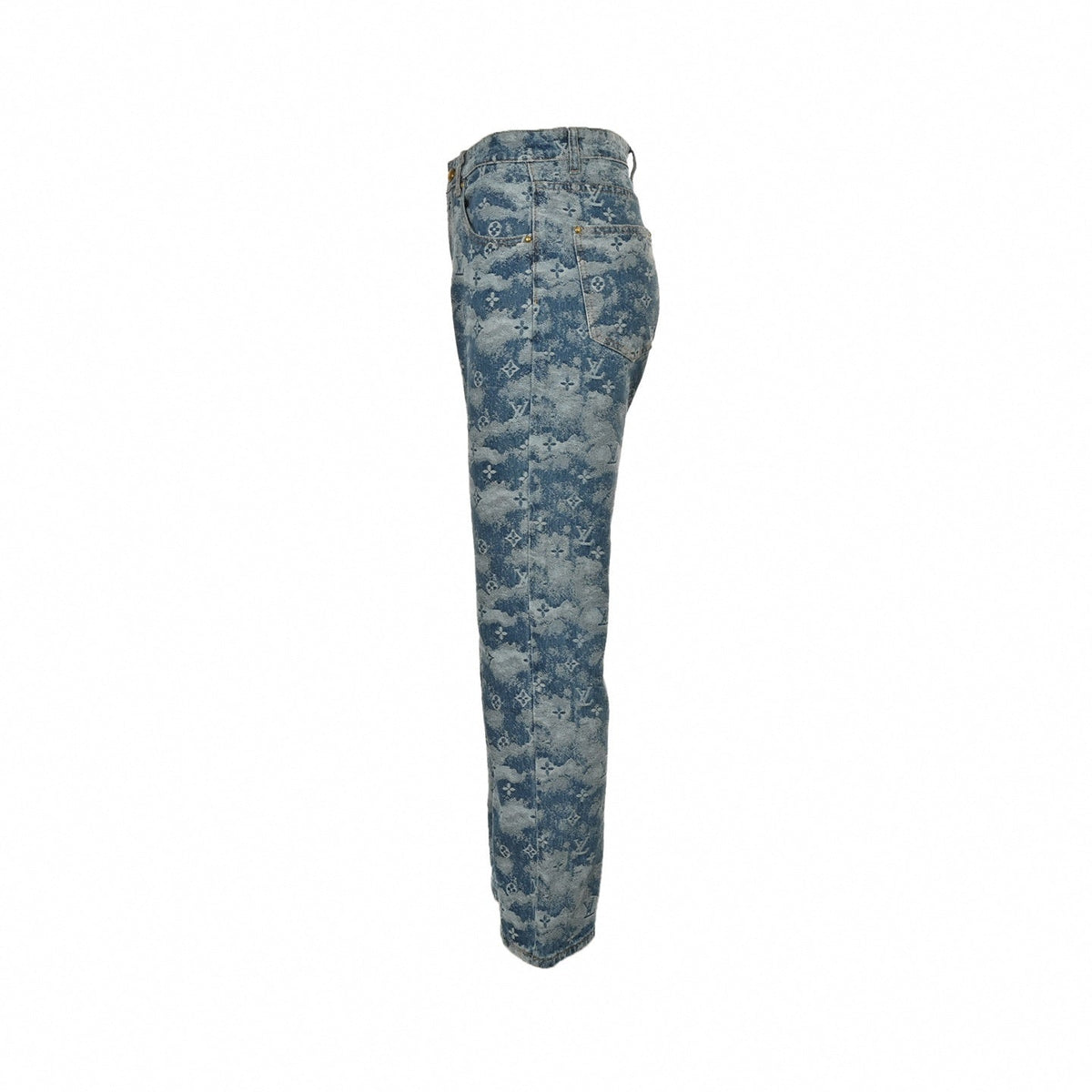 Monogram Cloud Jacquard Jeans | Blue