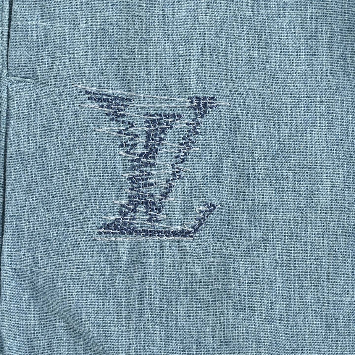 Sketched Embroidery Shorts - Light Blue