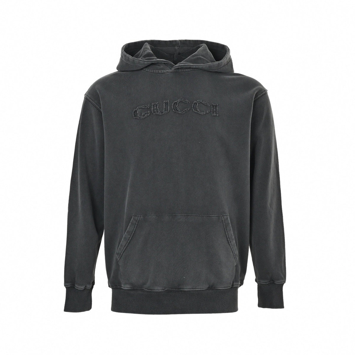 Distressed Logo Hoodie - Washed Grey
