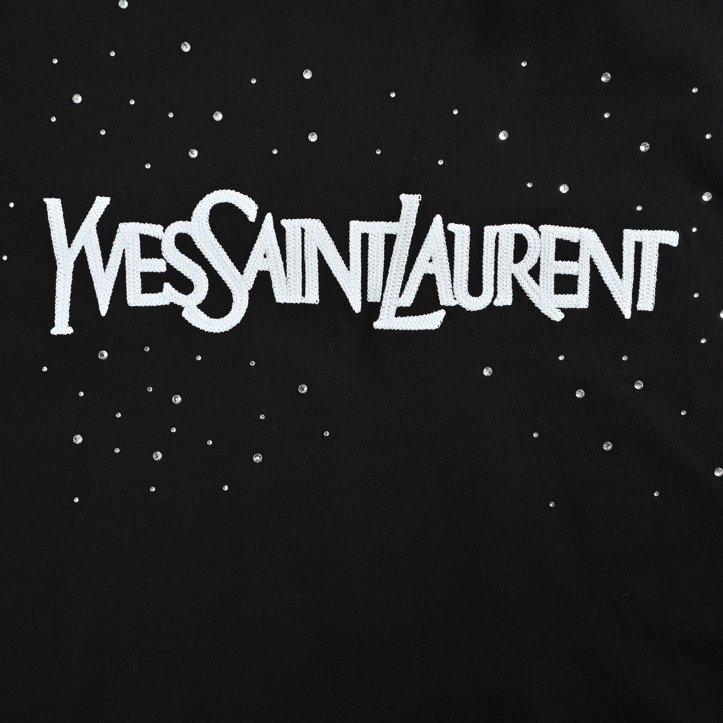 "Yves Saint Laurent" Crystal Logo T-Shirt