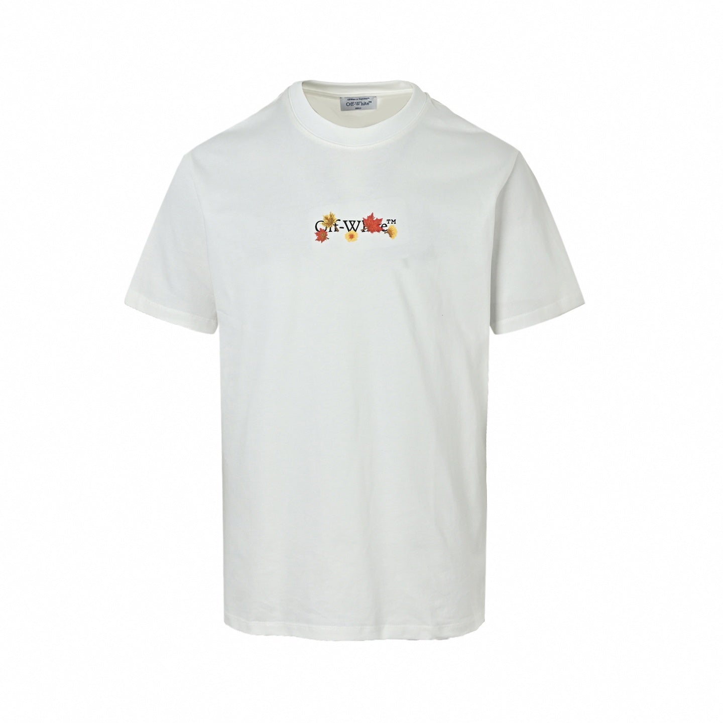 Embroidered Leaves Arrow Logo T-Shirt | White