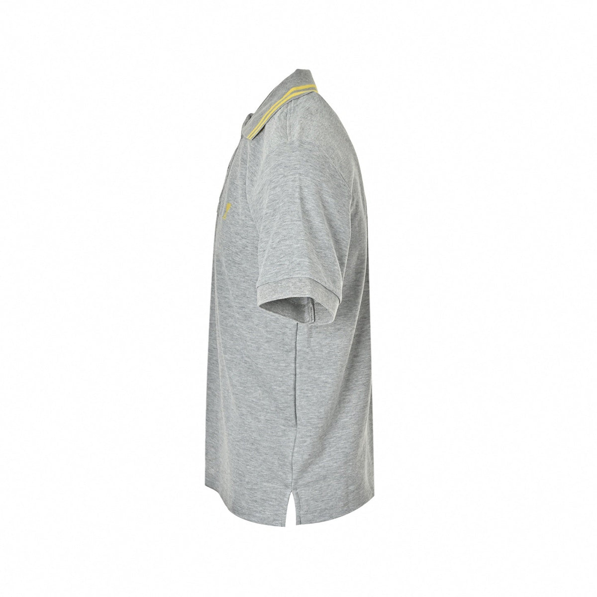 Striped Collar Polo | Heather Grey