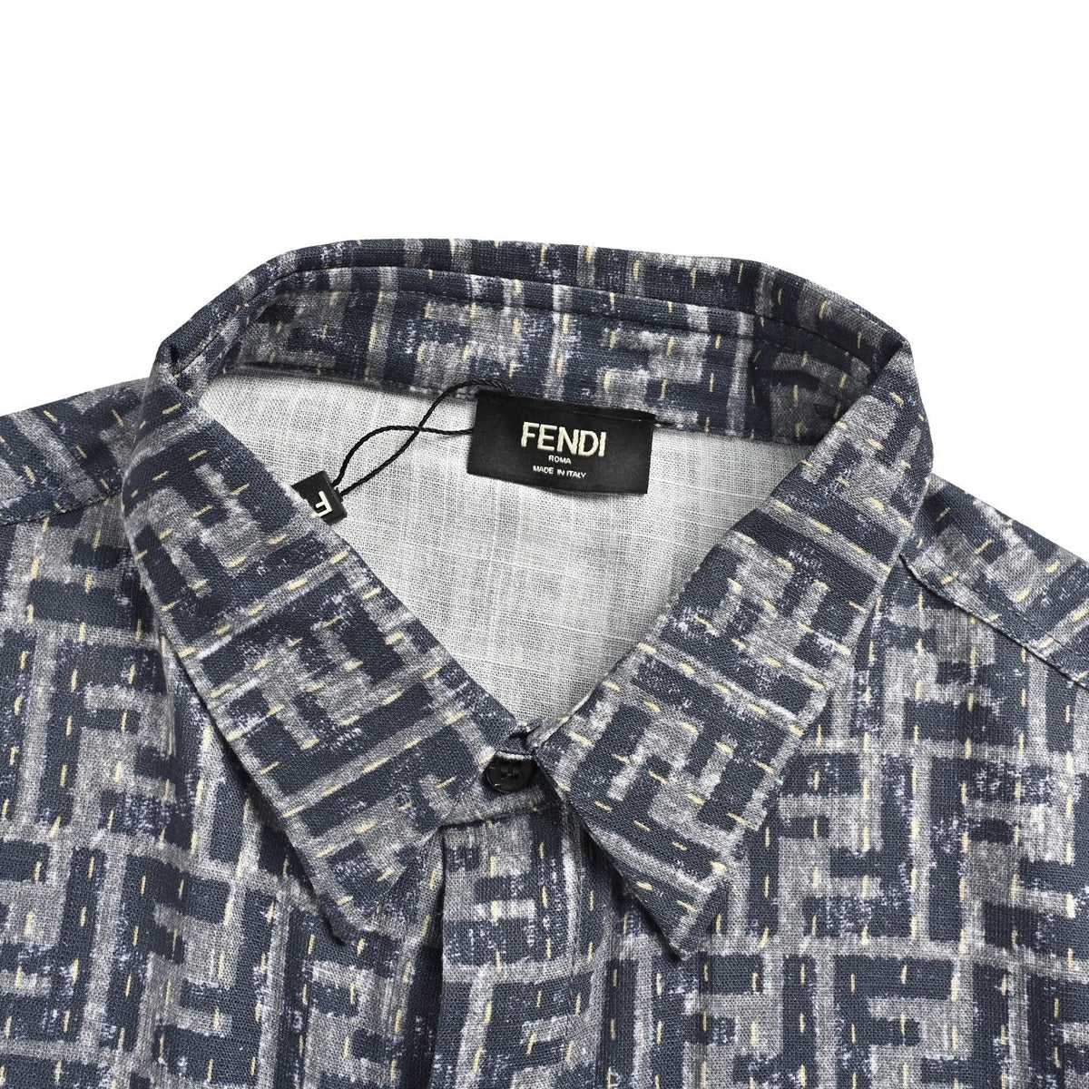 Trompe L'Oeil FF Logo Shirt | Navy Blue & Grey