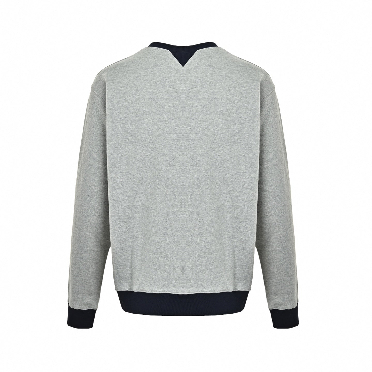 Contrast Pocket Crewneck Sweatshirt - Grey/Navy