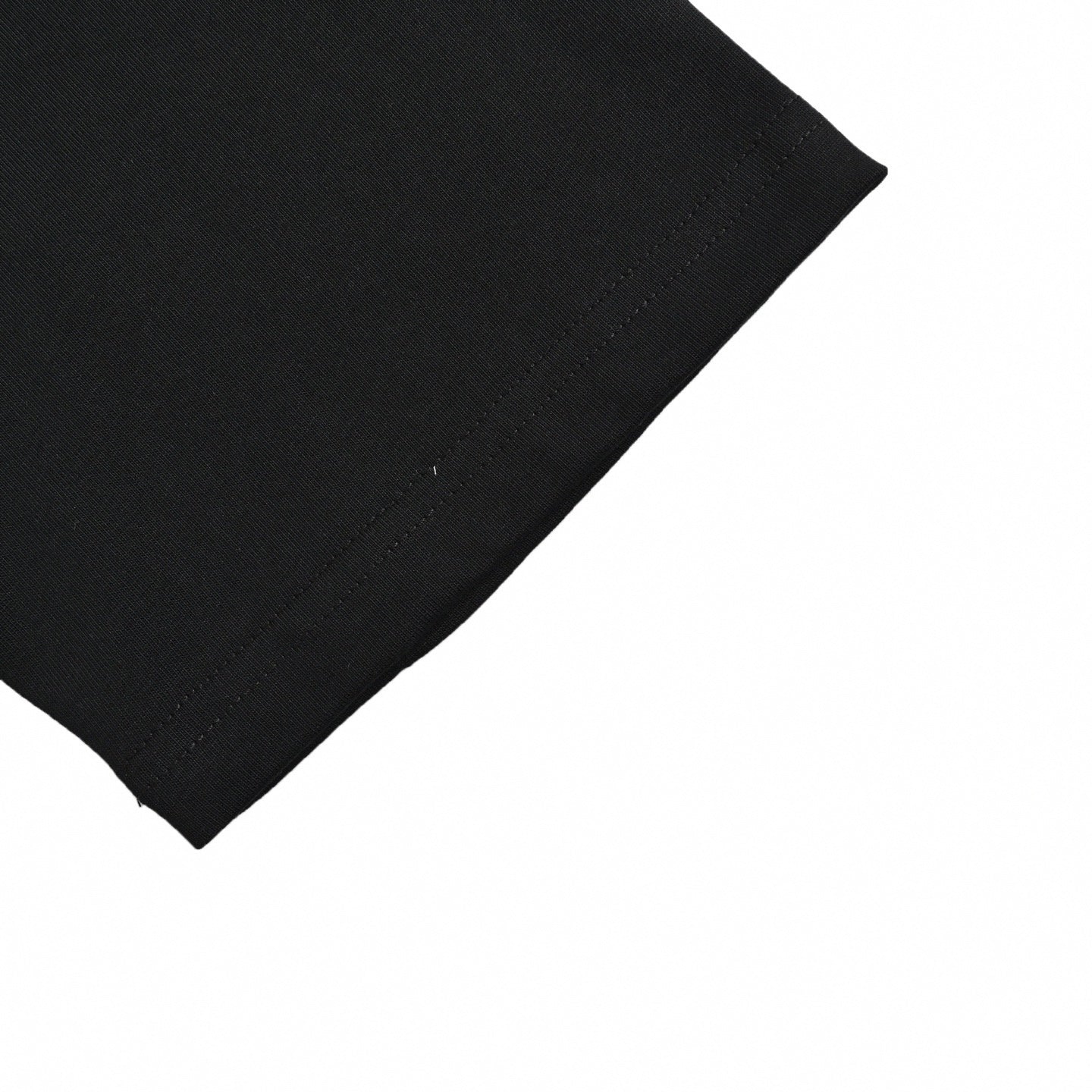 Denim Appliqué Pattern T-Shirt - Black