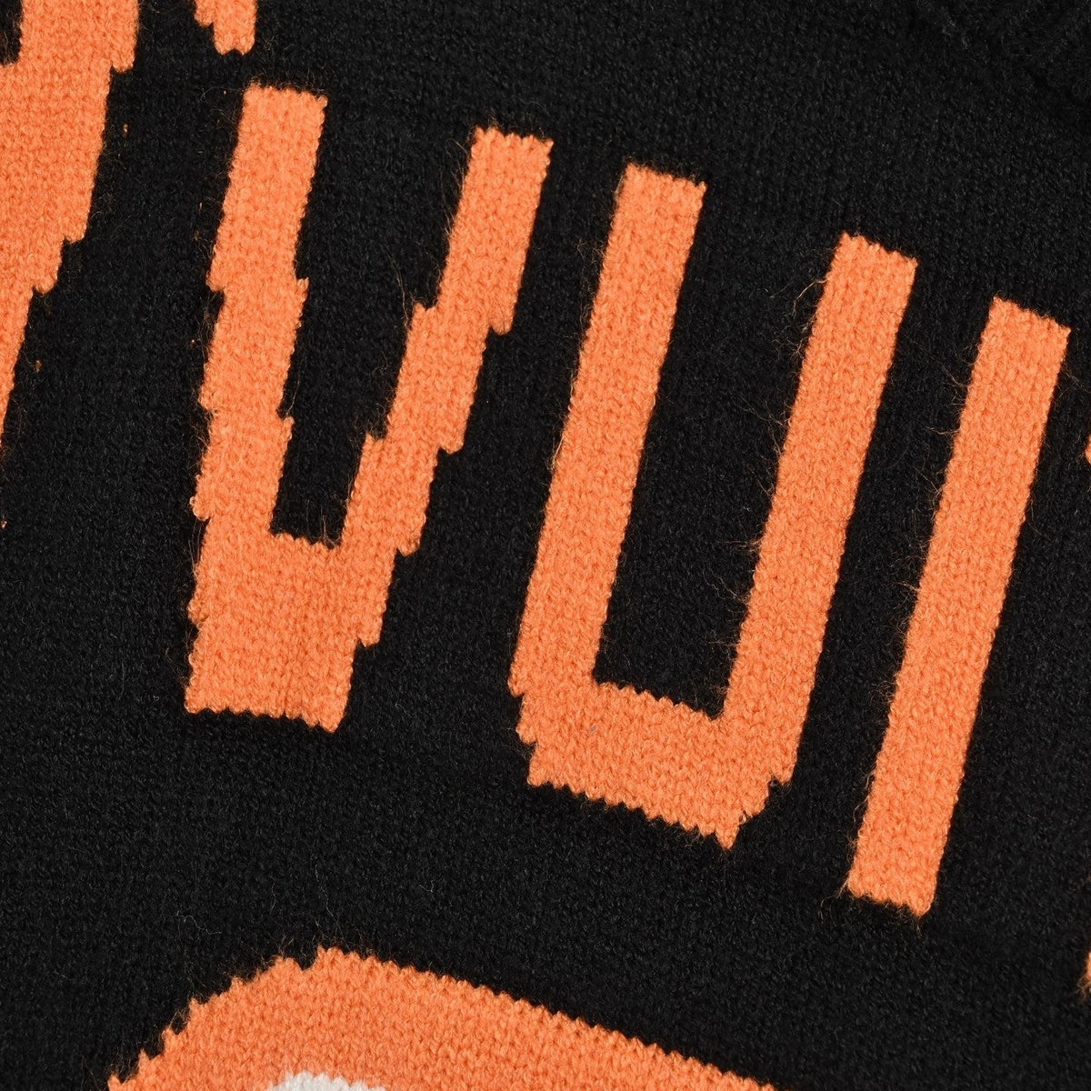 Intarsia Knit Football Jersey | Black