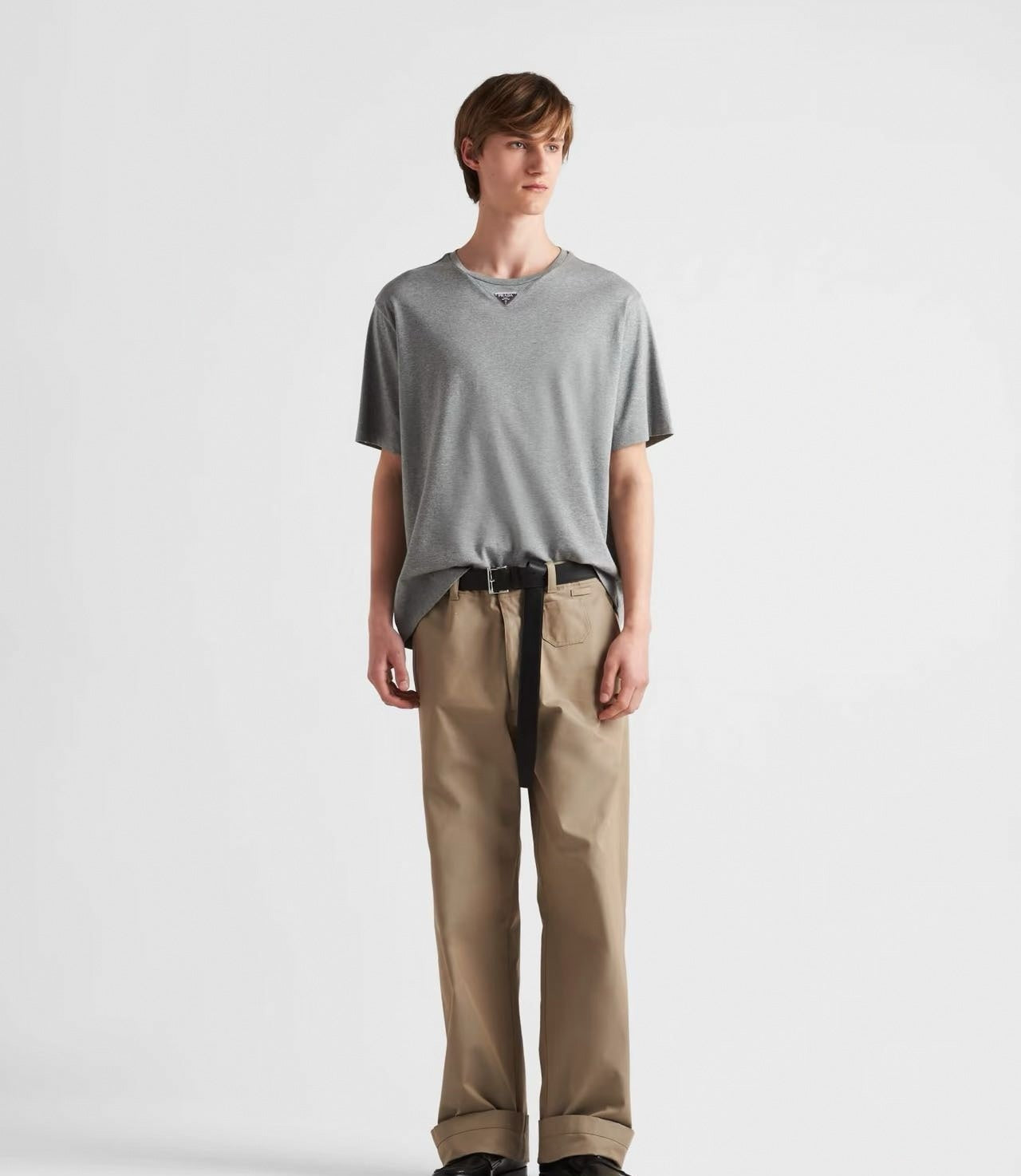 Enameled Triangle Logo T-Shirt | Heather Grey