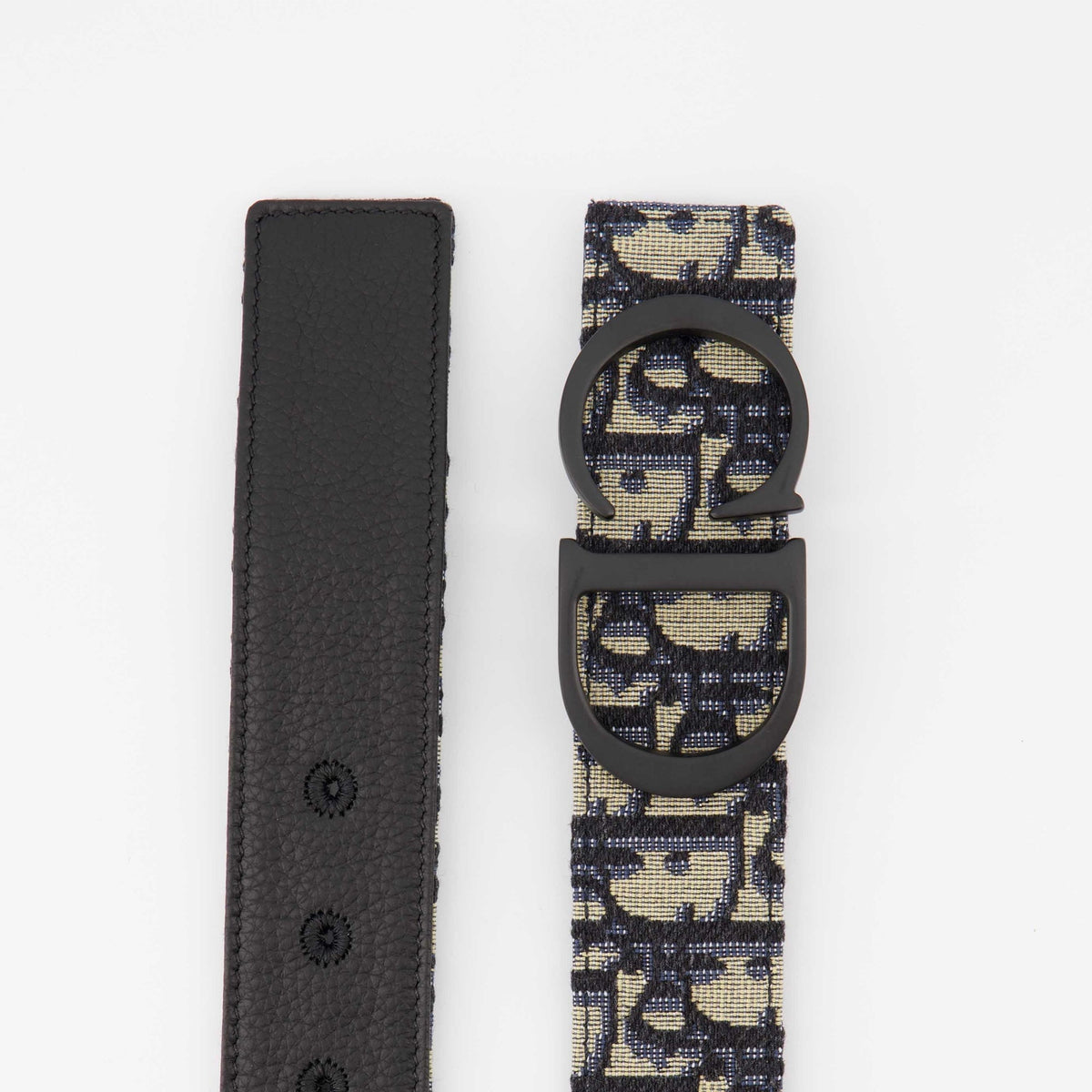Reversible CD Icon Belt | Oblique Canvas & Black Leather