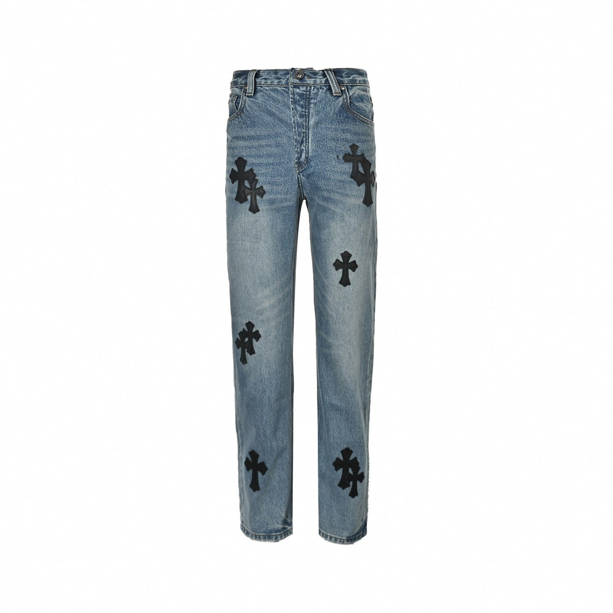 Cross Patch Denim Jeans | Blue
