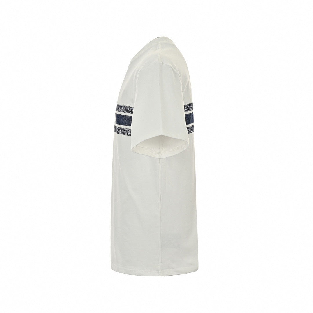 Jacquard Stripe Logo T-Shirt | White