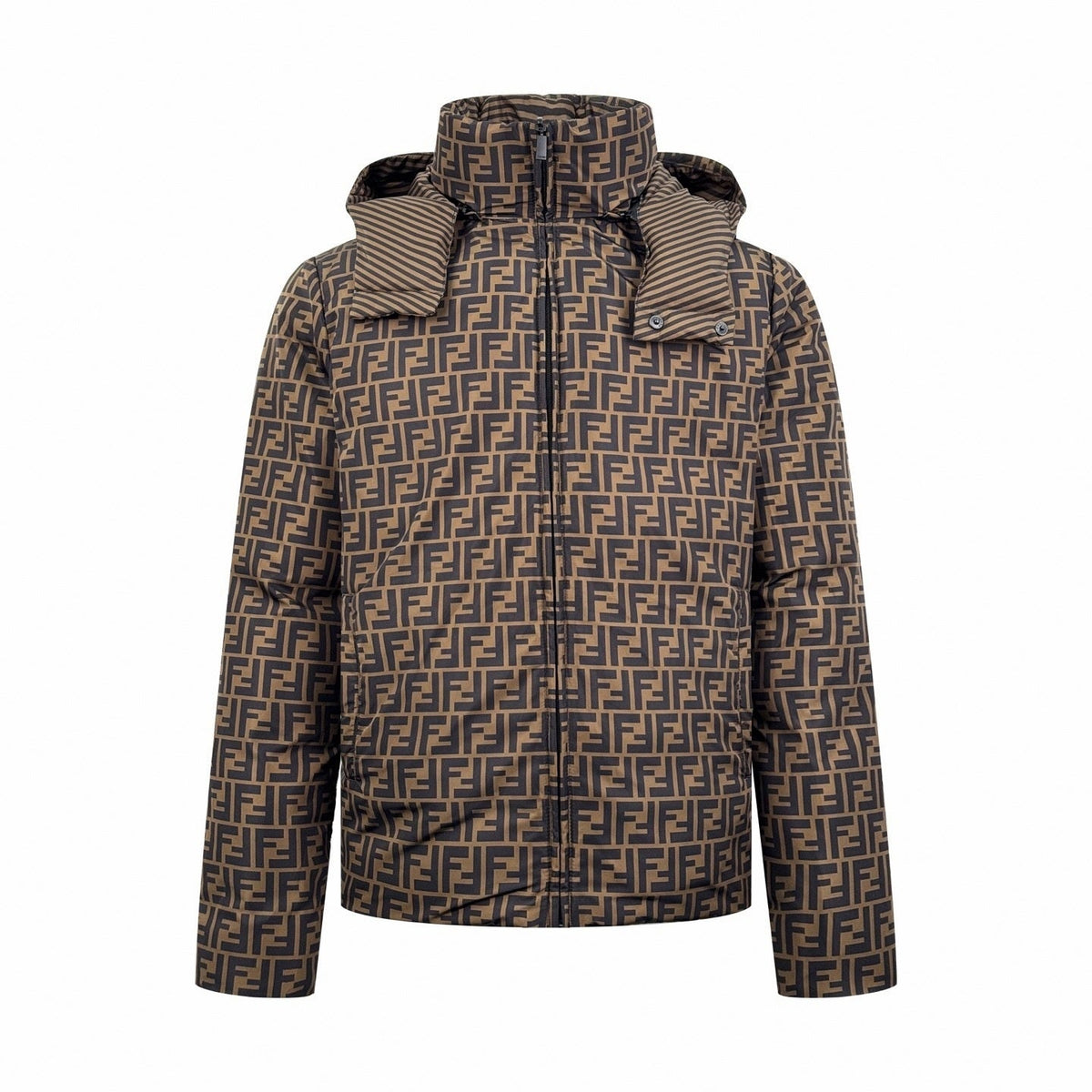 Reversible FF Monogram & Diagonal Stripe Puffer Jacket
