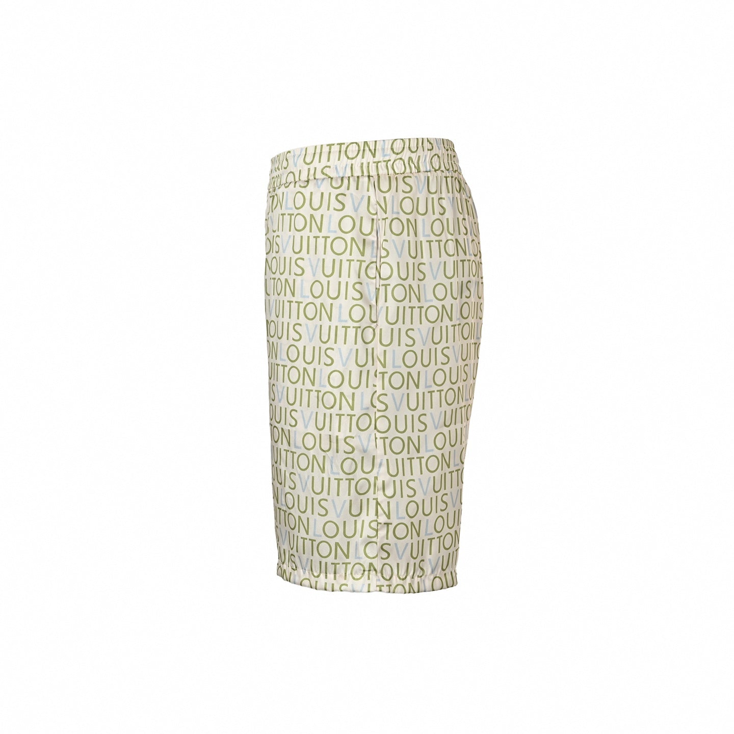 Typographic Print Shorts | Cream & Green