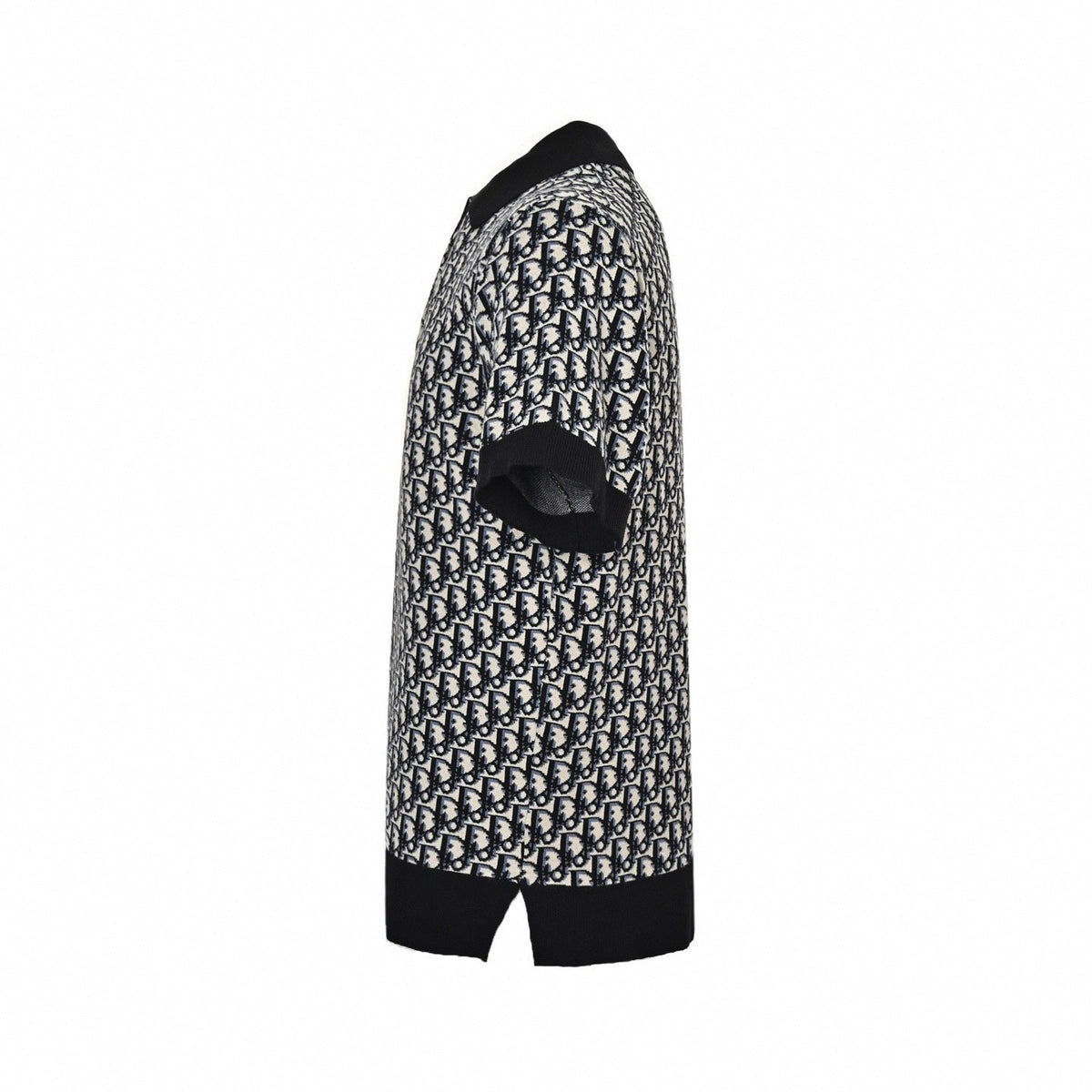 Oblique Jacquard Knit Polo
