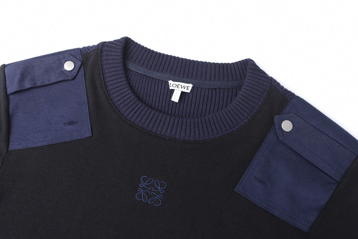 Contrast Panel Utility Sweater