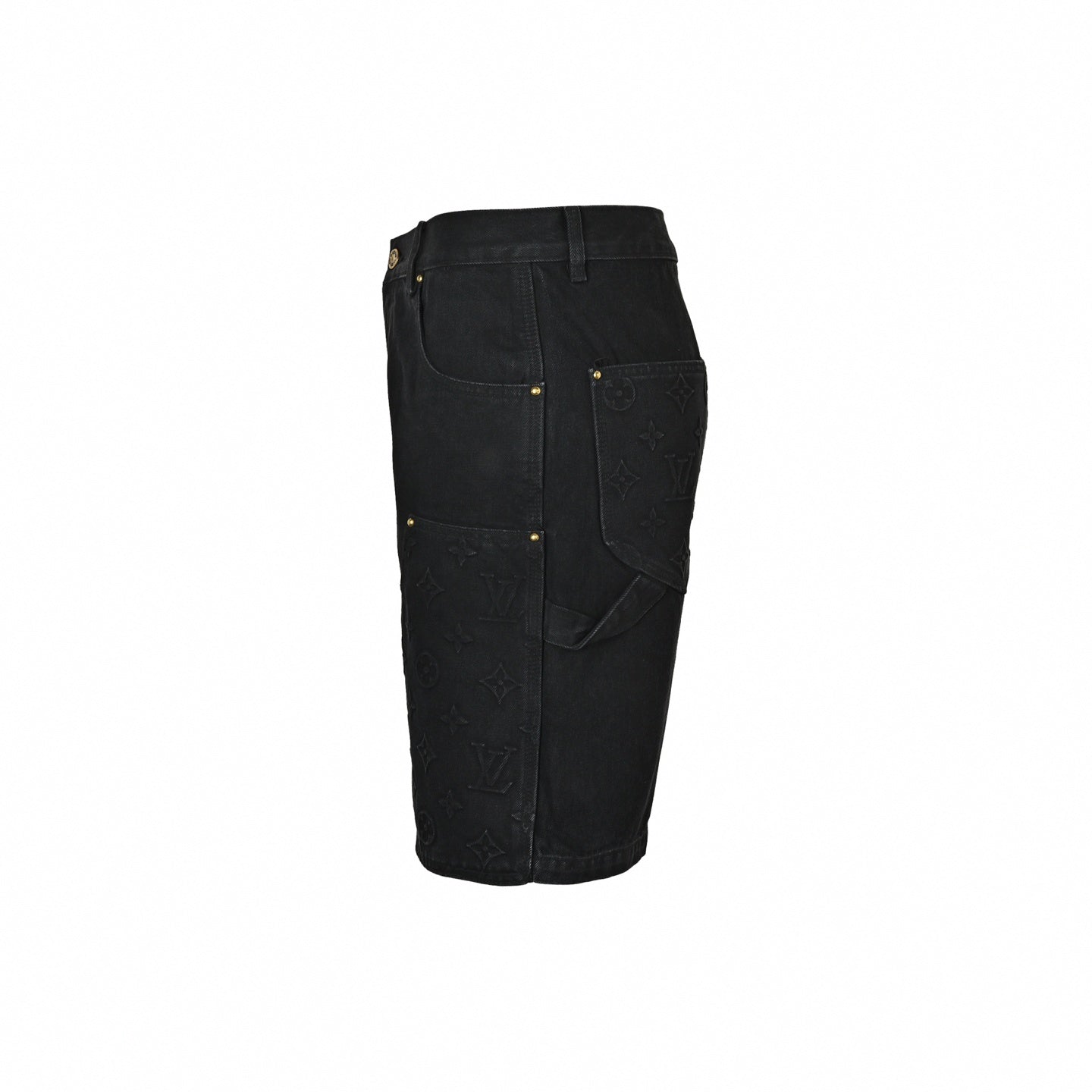 Embossed Monogram Carpenter Shorts | Black