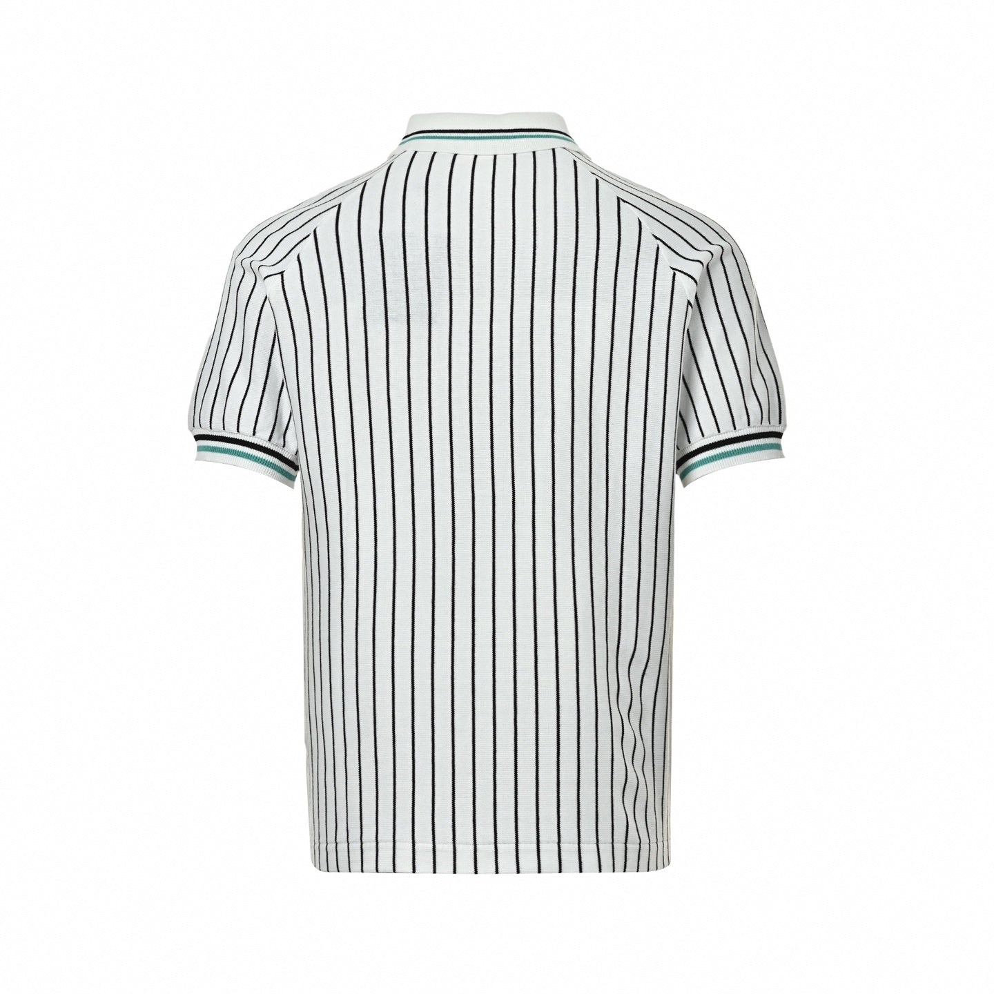 Striped Knit Polo | White