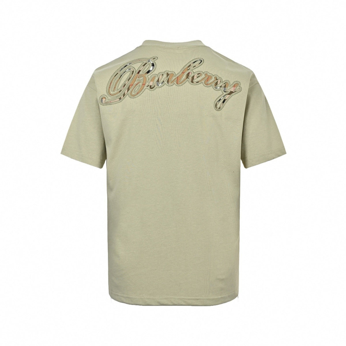Check Script T-Shirt - Khaki