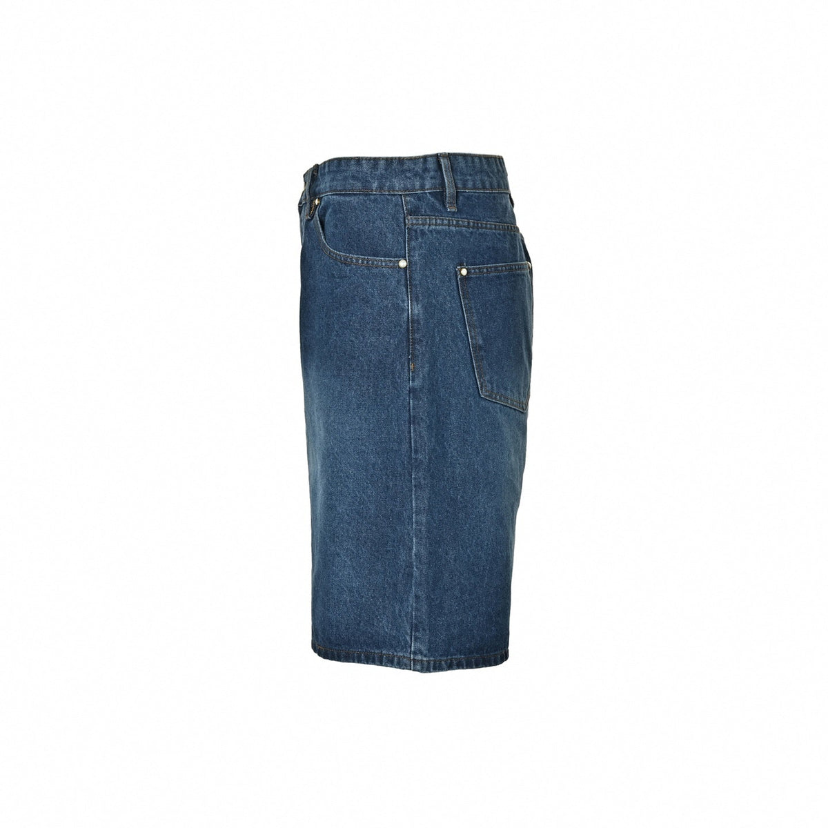 Embroidered LV Baggy Denim Shorts - Vintage Blue