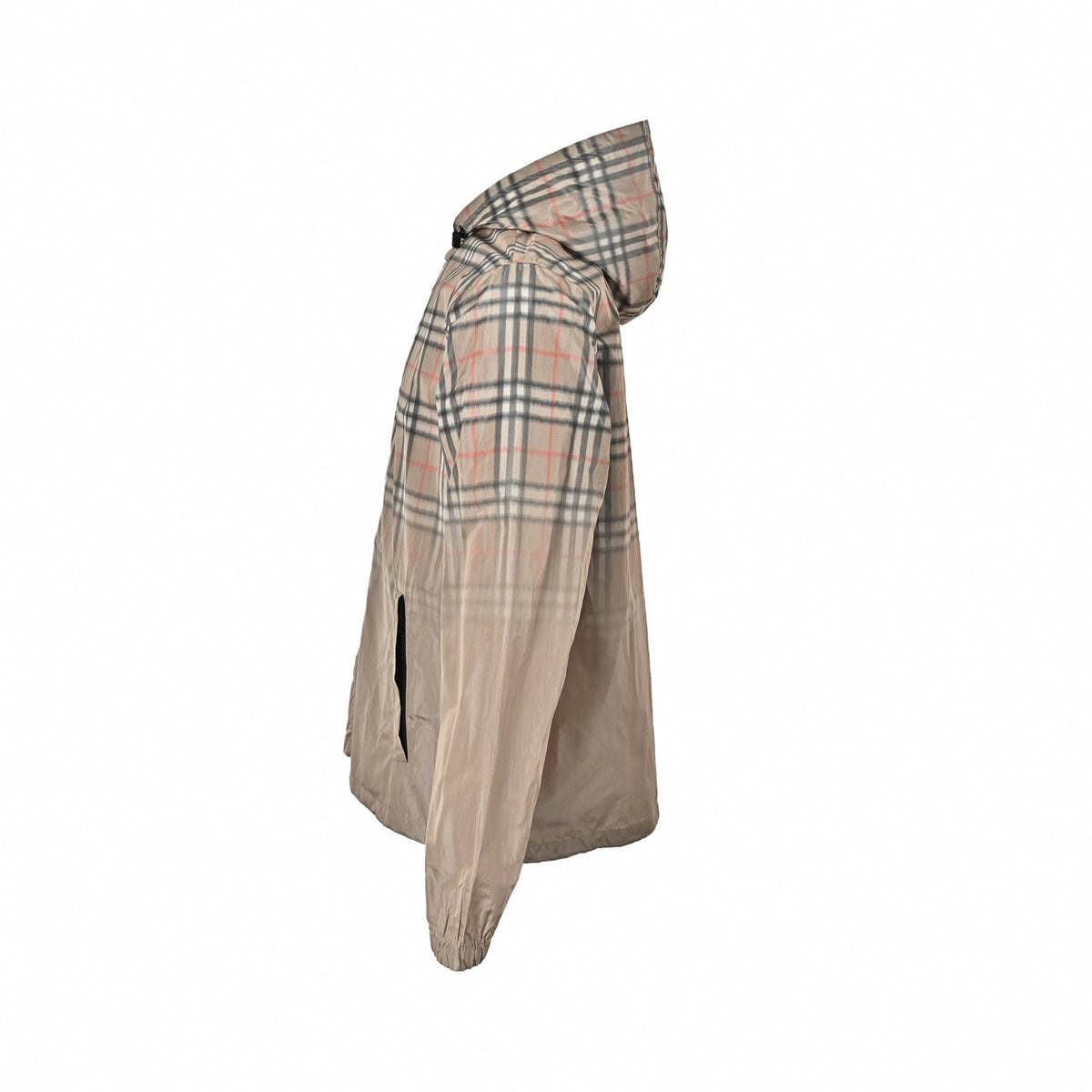 Gradient Check Windbreaker Jacket - Beige