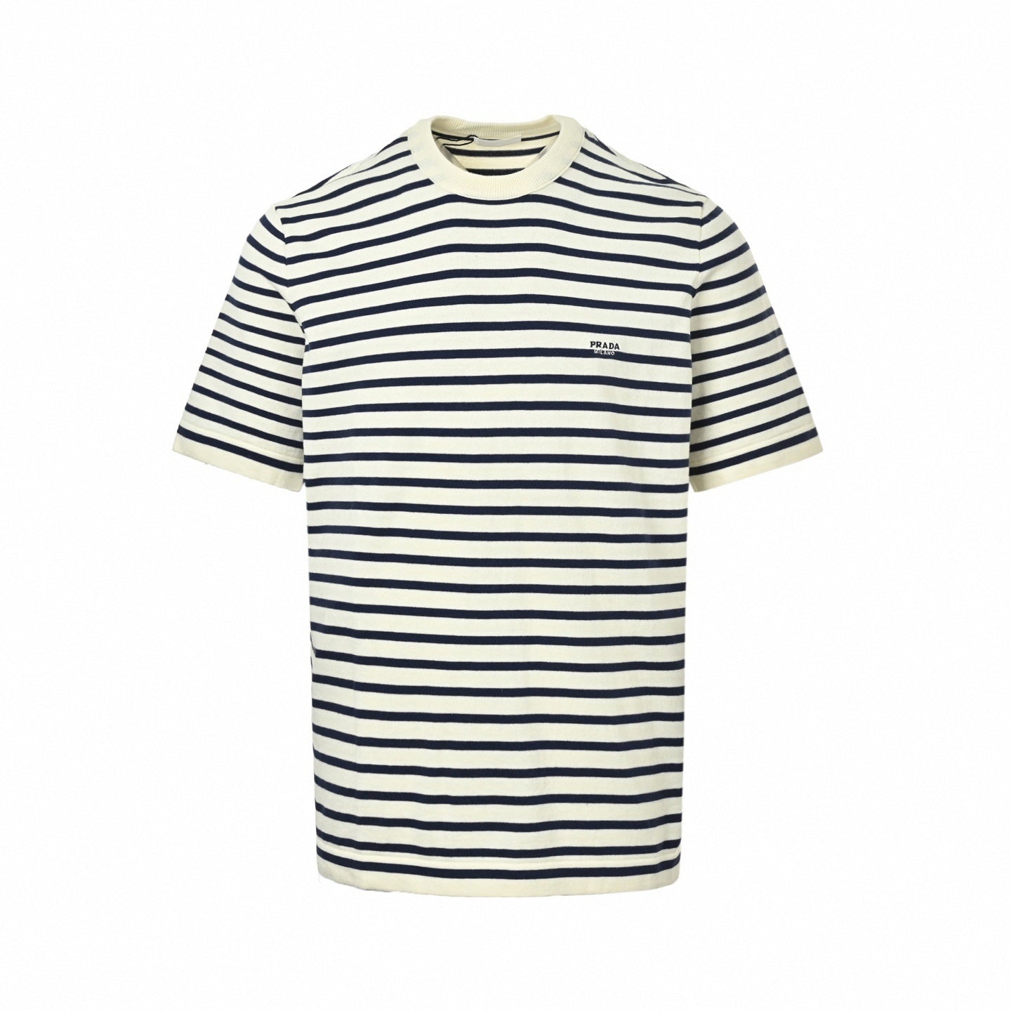 Striped Knit T-Shirt | Cream & Navy