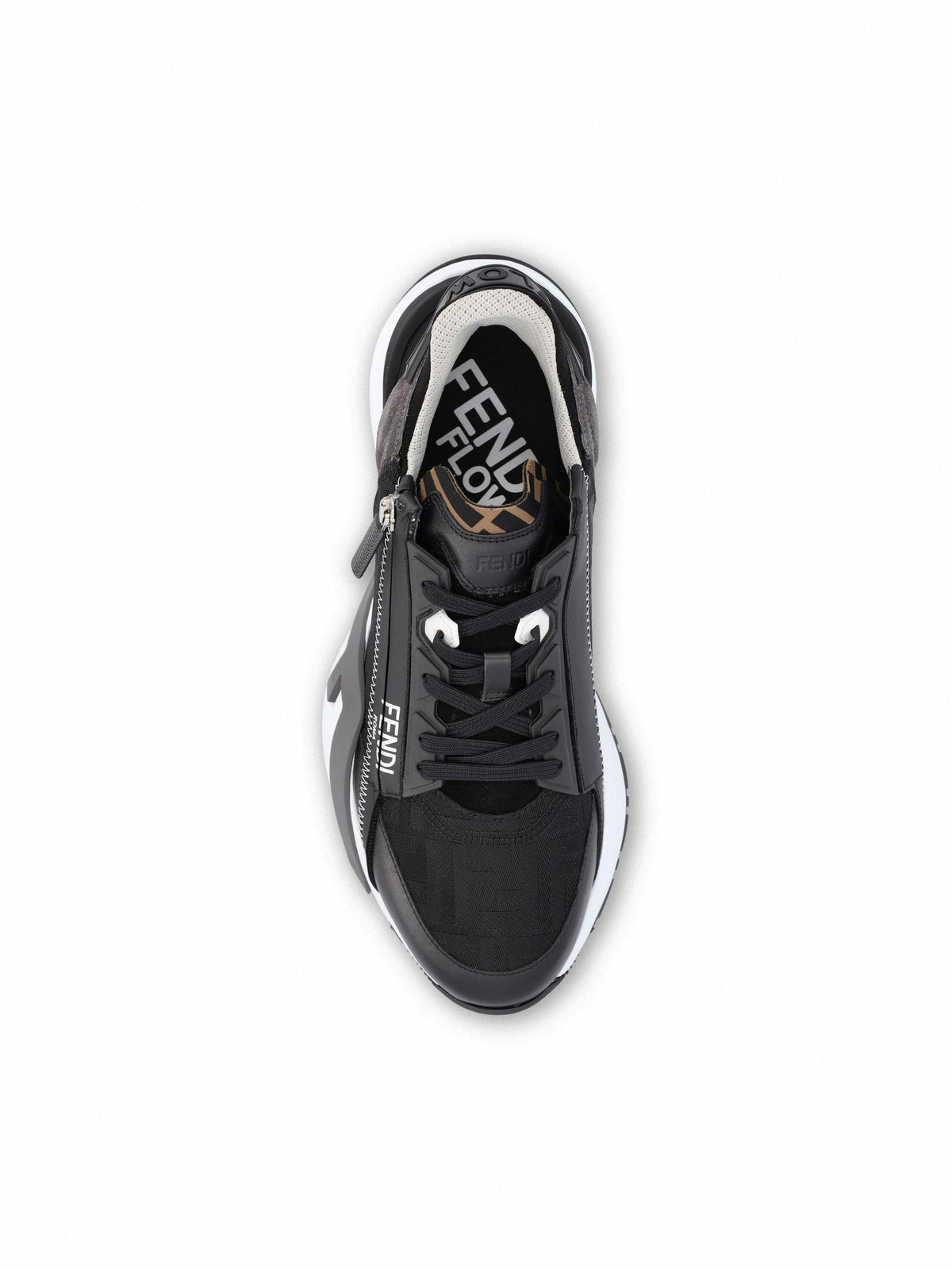 Flow Mixed-Media Sneaker | Black & Grey