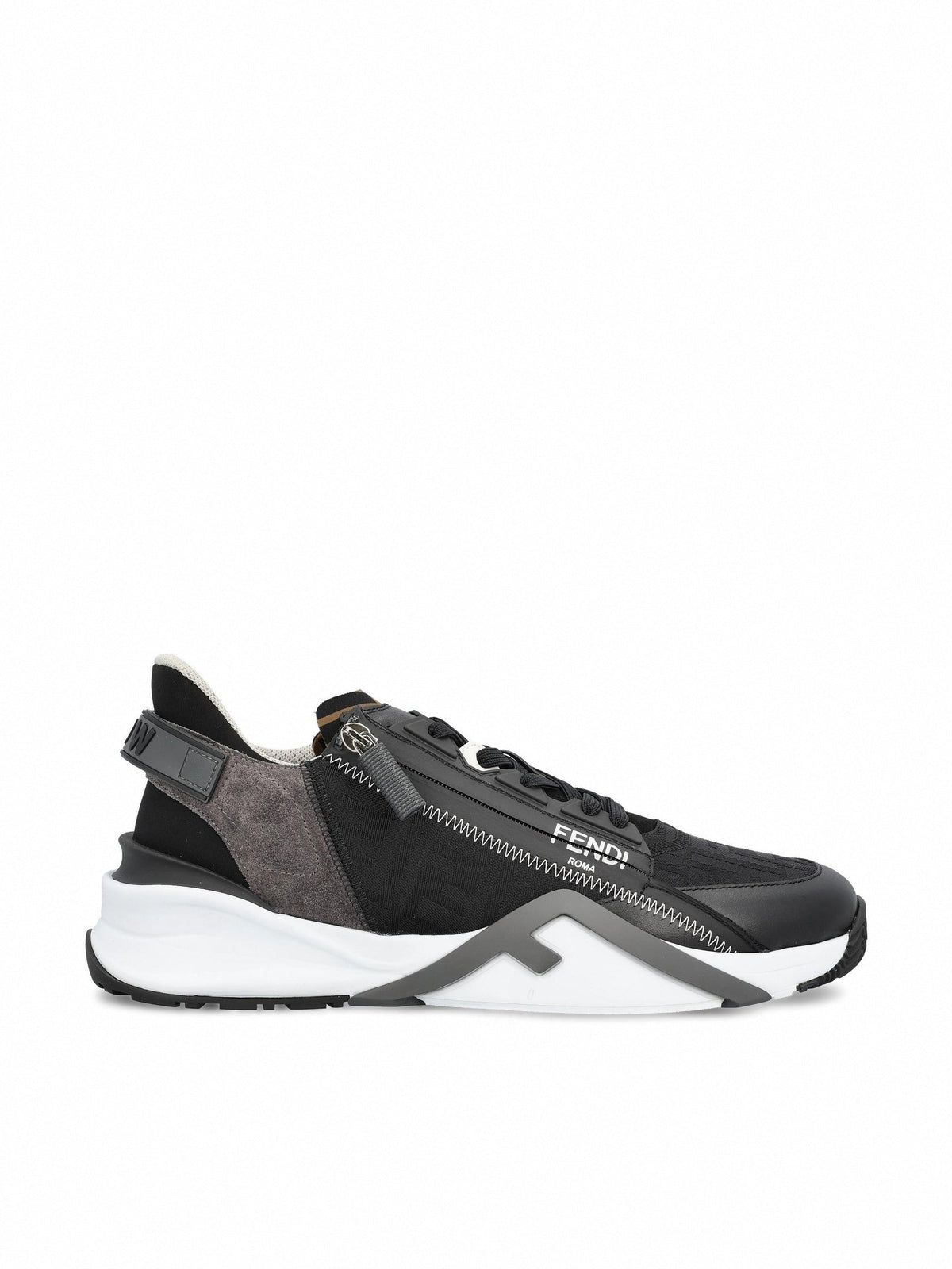 Flow Mixed-Media Sneaker | Black & Grey