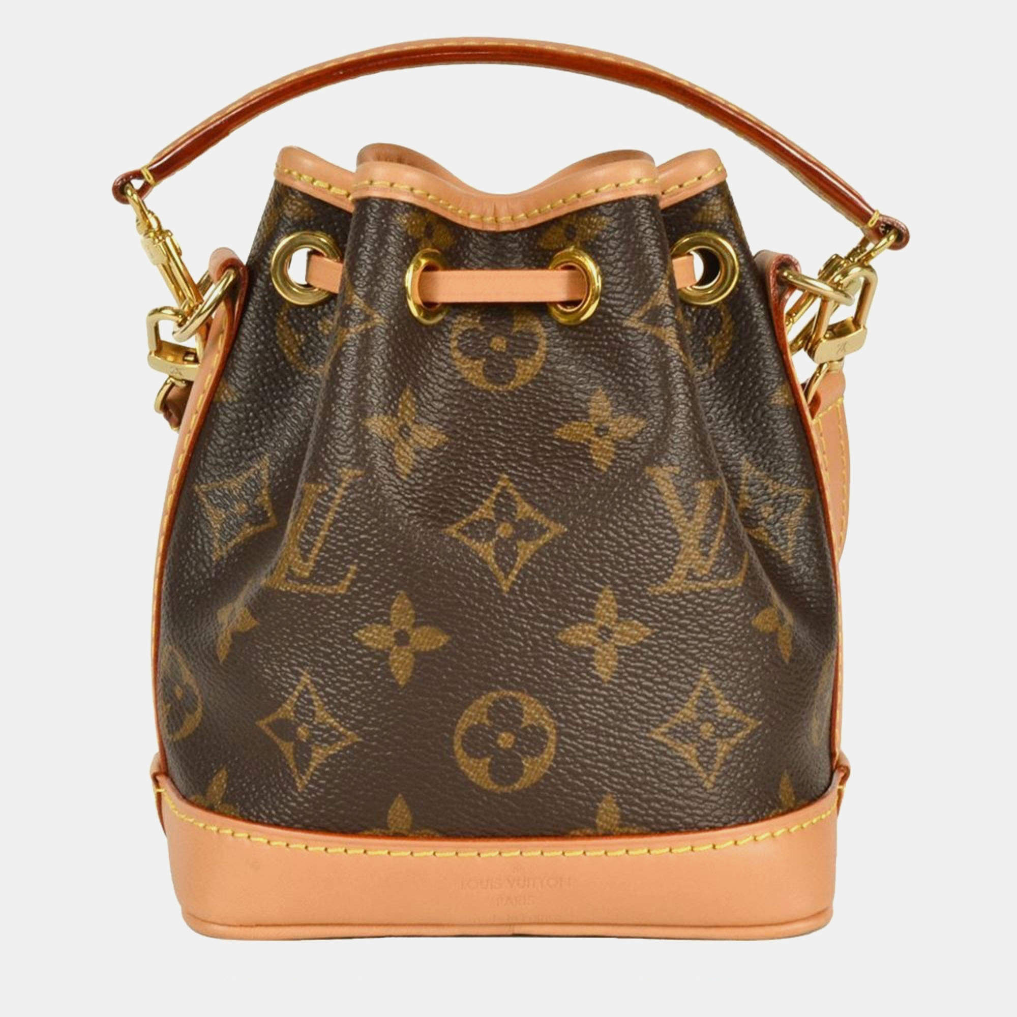 Nano Noé Monogram Canvas Bucket Bag | Brown