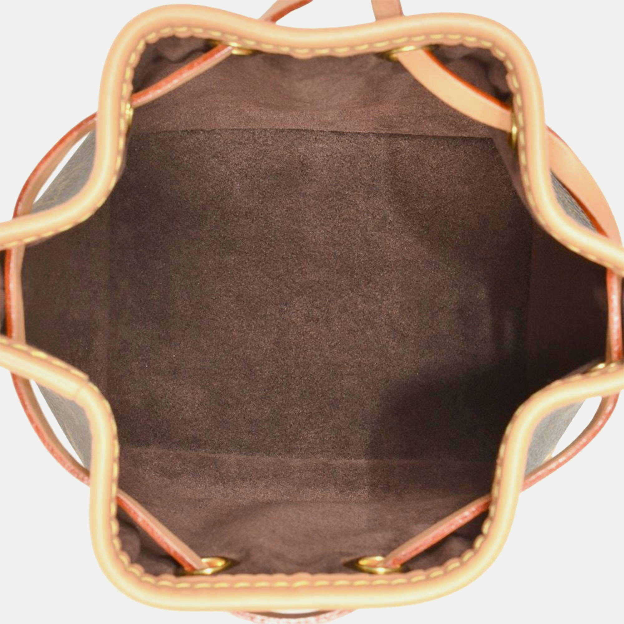 Nano Noé Monogram Canvas Bucket Bag | Brown