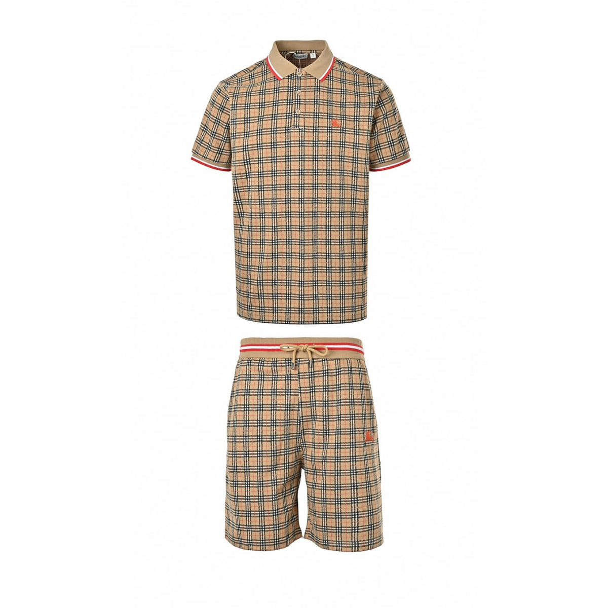 Check Knit Polo and Shorts Set