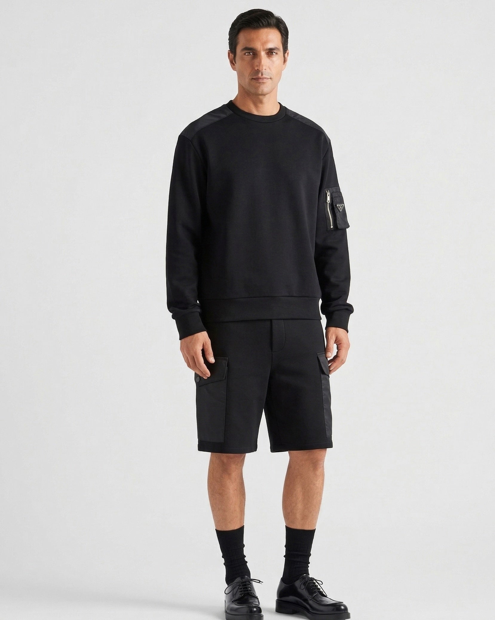 Re-Nylon Hybrid Sweatshirt
